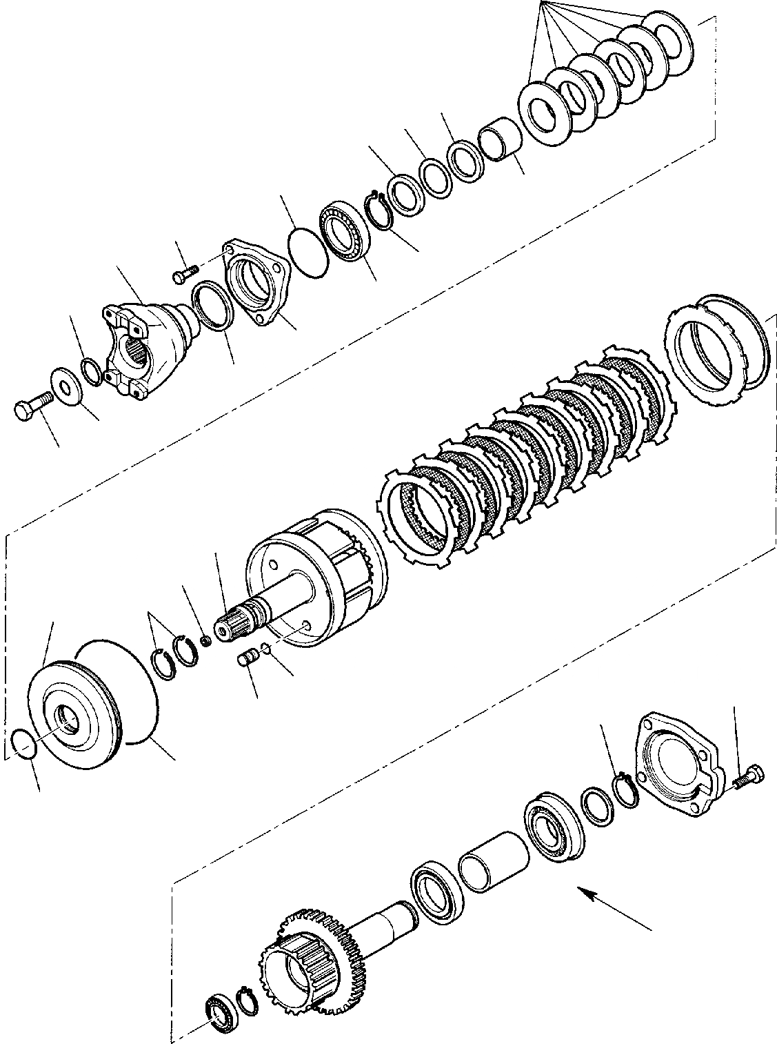 Схема запчастей Komatsu WB150PS-2 - ТРАНСМИССИЯ (8/) РАМА