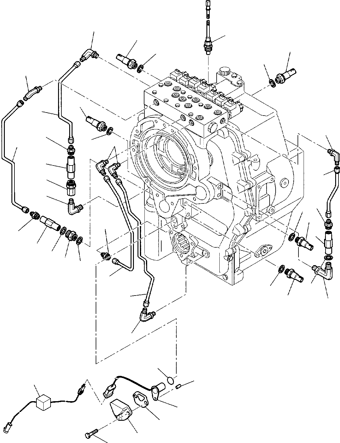 Схема запчастей Komatsu WB150PS-2 - ТРАНСМИССИЯ (/) РАМА