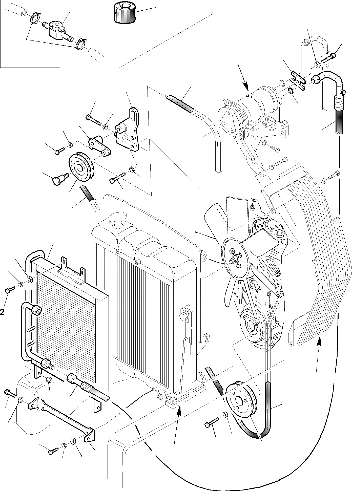 Схема запчастей Komatsu WB150PS-2 - ВОЗДУШН. СИСТЕМА ДВИГАТЕЛЯ (/) ЧАСТИ КОРПУСА И КАБИНА