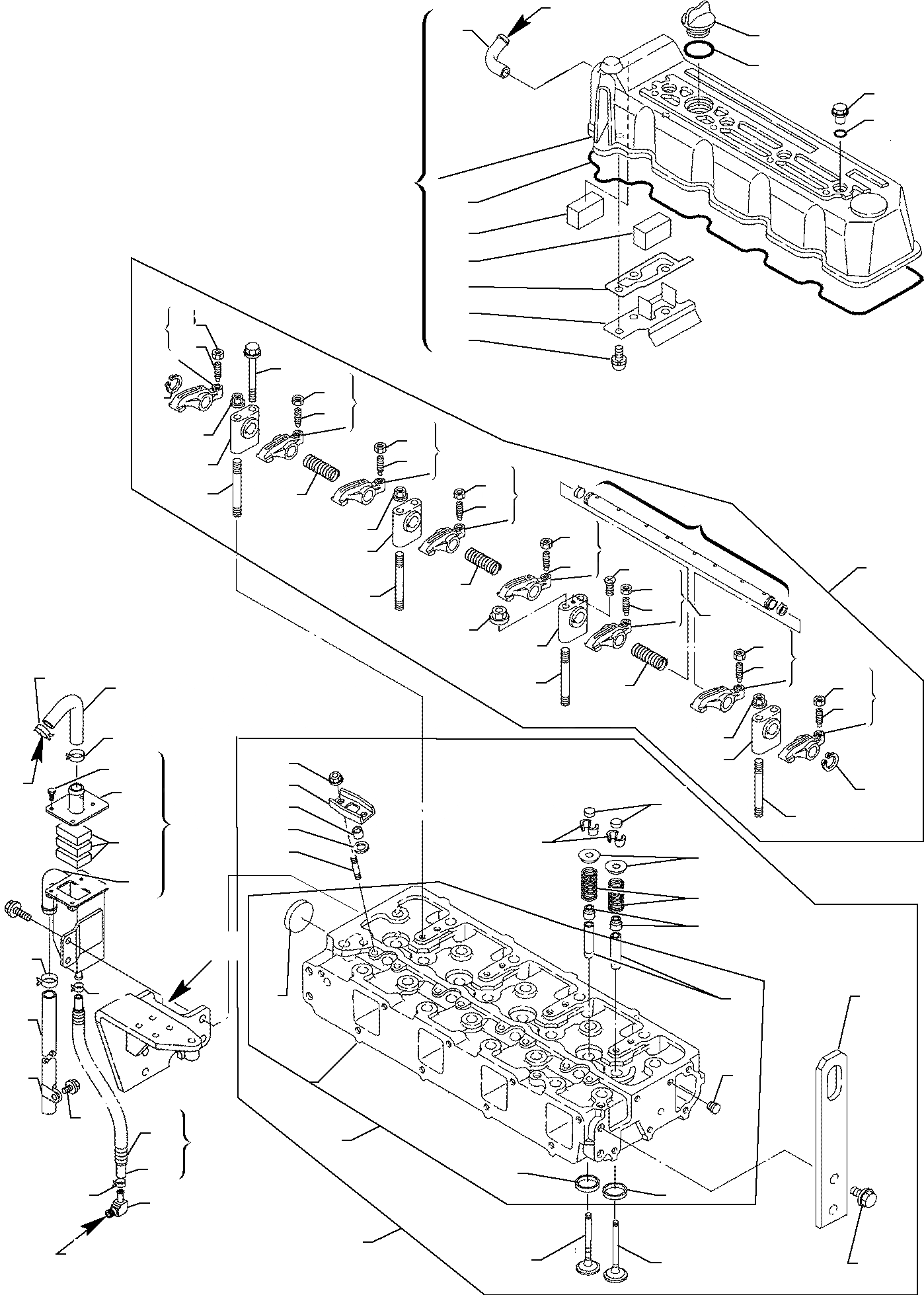 Схема запчастей Komatsu WB150WSC-2 - ГОЛОВКА ЦИЛИНДРОВ ДВИГАТЕЛЬ