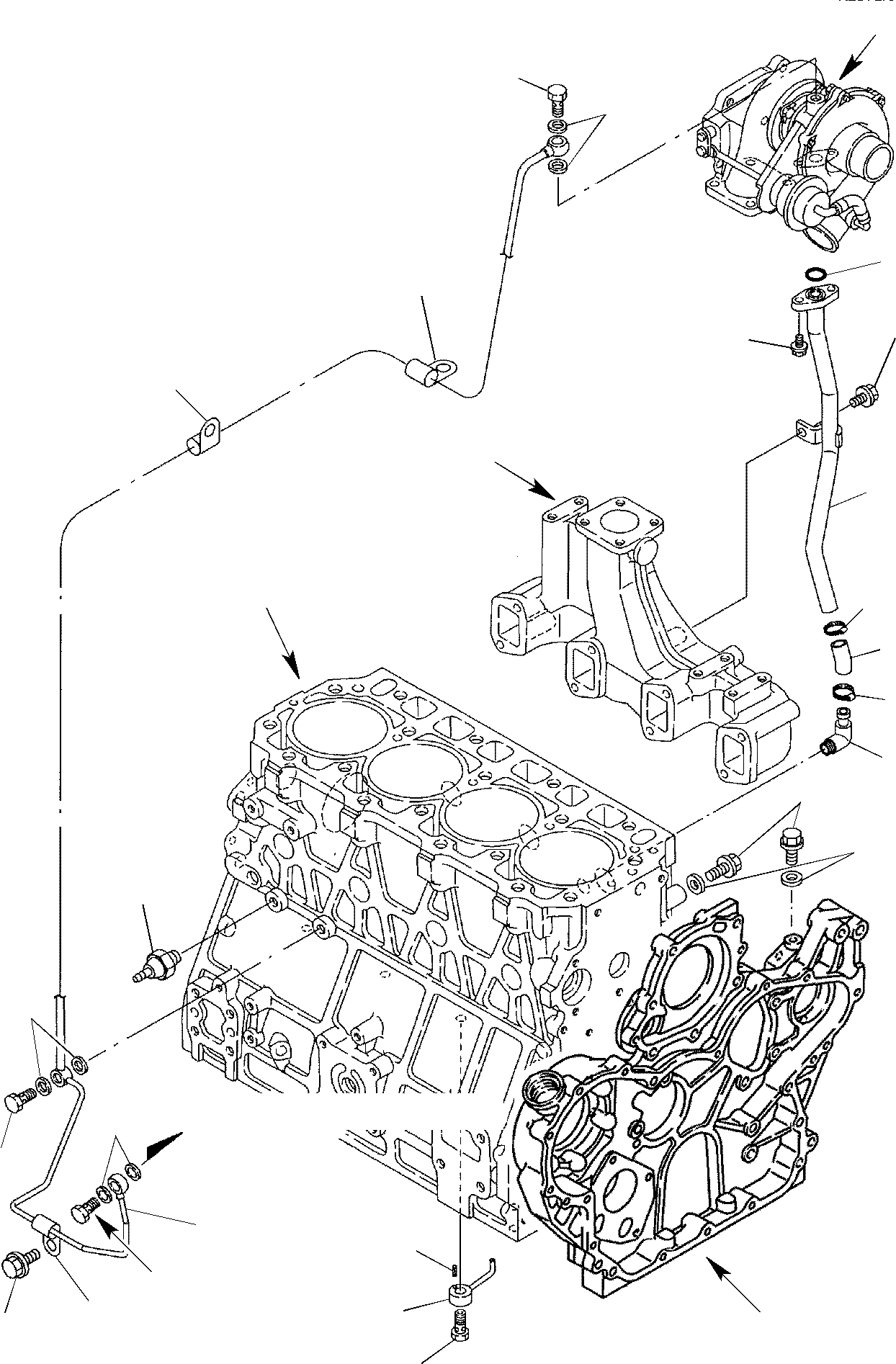 Схема запчастей Komatsu WB150WSC-2 - СИСТЕМА СМАЗКИ МАСЛ. ЛИНИЯ ДВИГАТЕЛЬ