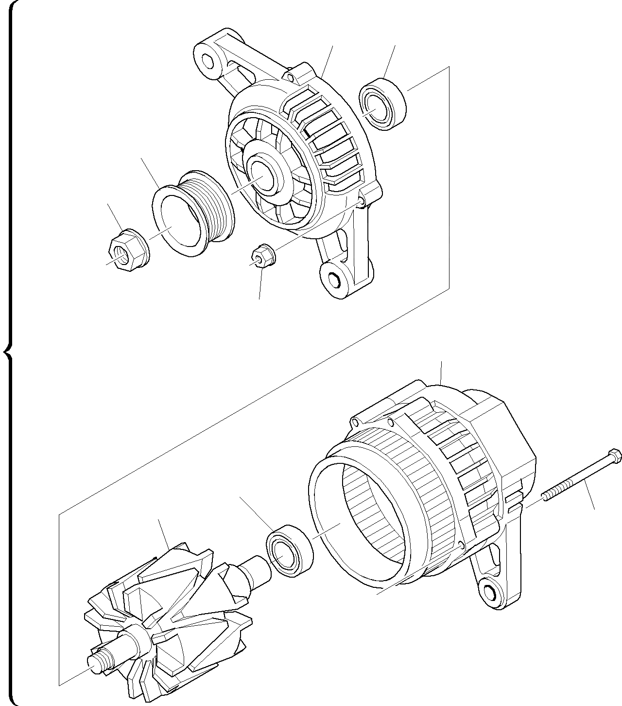 Схема запчастей Komatsu WB150WSC-2 - ГЕНЕРАТОР ДВИГАТЕЛЬ