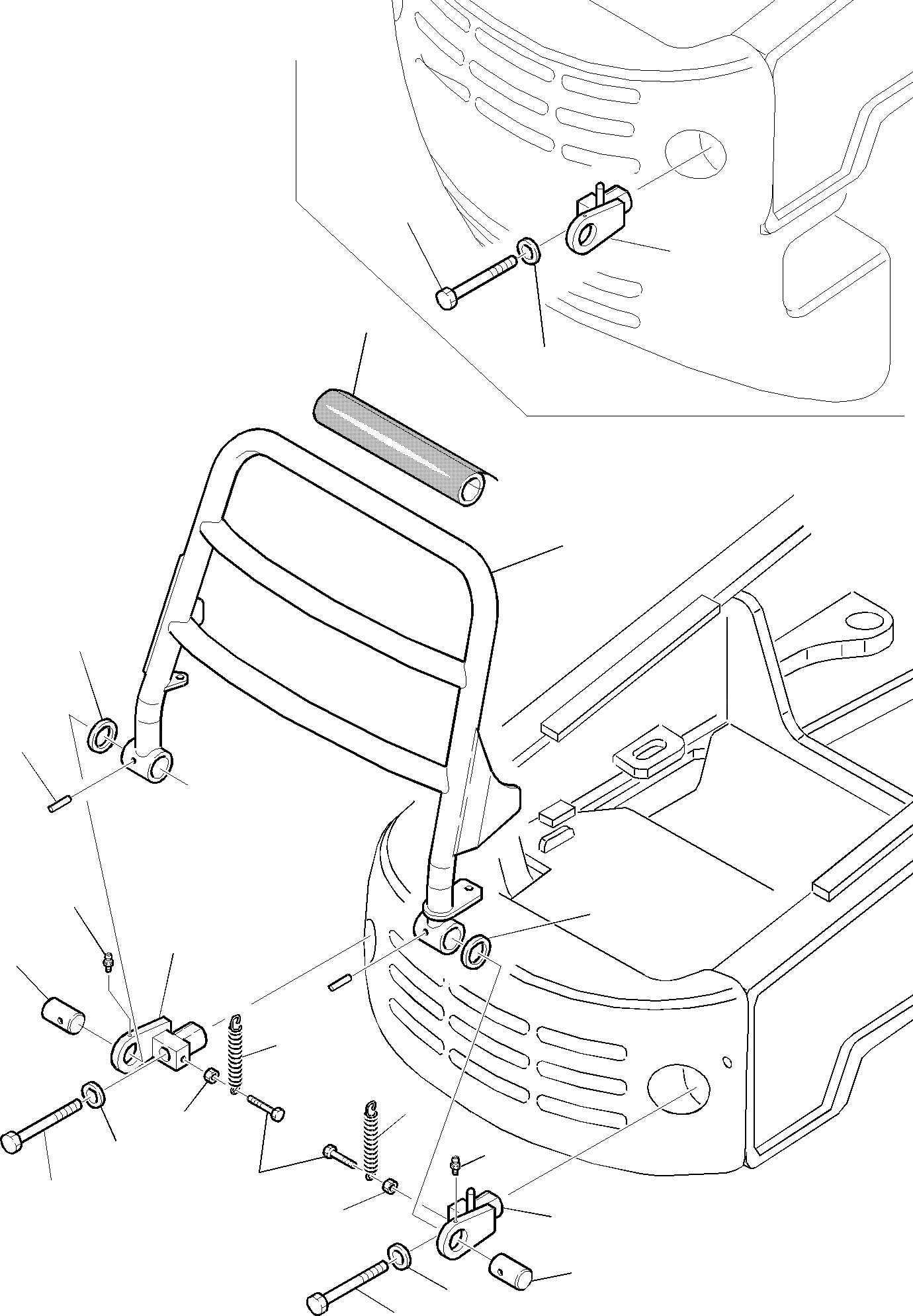 Схема запчастей Komatsu WB150WSC-2 - BULLBAR ЗАЩИТА (ОПЦИОНН.) ЧАСТИ КОРПУСА И КАБИНА