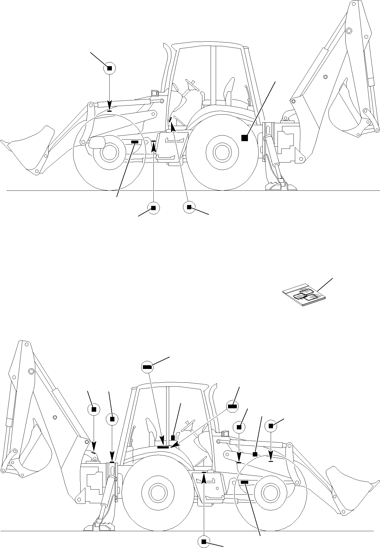 Схема запчастей Komatsu WB150WSC-2 - НАКЛЕЙКИ (/) МАРКИРОВКА