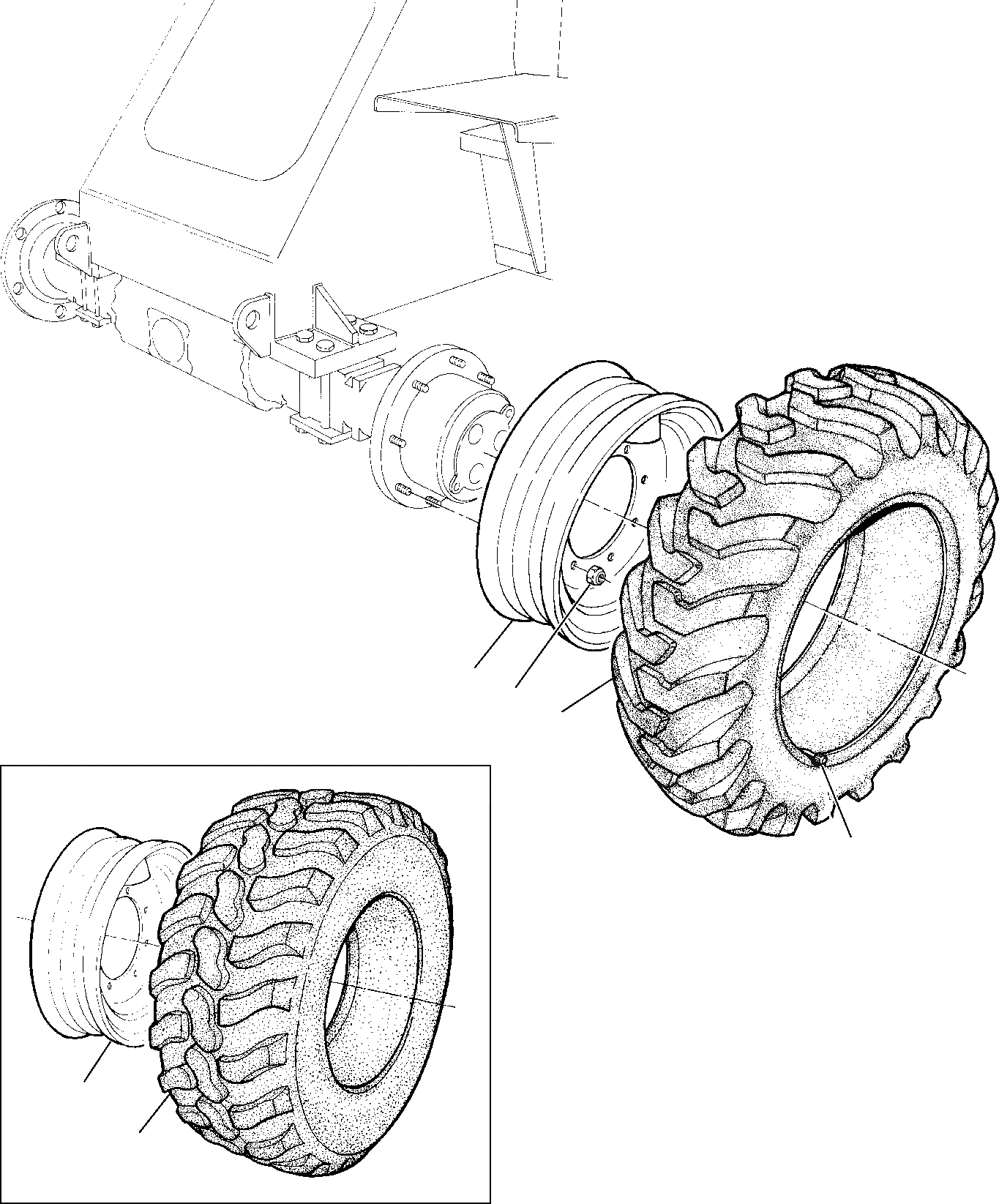 Схема запчастей Komatsu WB70A-1 - КОЛЕСА РАМА