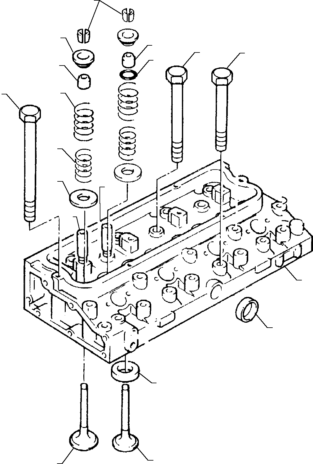 Схема запчастей Komatsu WB91R-1 WB93R-1 - ГОЛОВКА ЦИЛИНДРОВ (ASPIRATED ДВИГАТЕЛЬ) ГОЛОВКА ЦИЛИНДРОВ