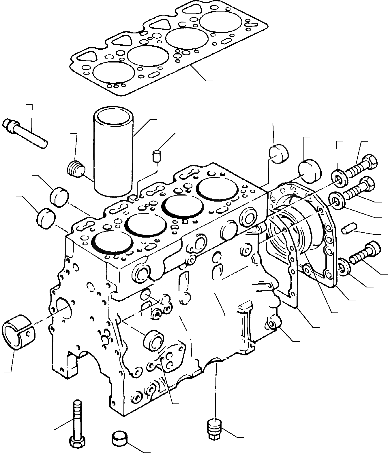 Схема запчастей Komatsu WB91R-1 WB93R-1 - БЛОК ЦИЛИНДРОВ (TURBO ДВИГАТЕЛЬ) ГОЛОВКА ЦИЛИНДРОВ