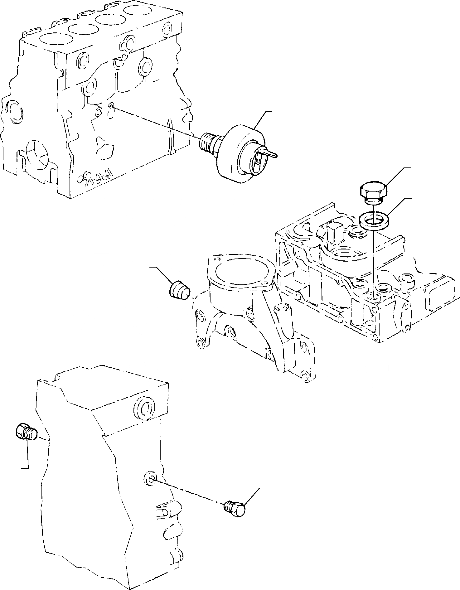 Схема запчастей Komatsu WB91R-1 WB93R-1 - КРЕПЛЕНИЕS (ПЕРЕДН. И ЗАДН.) (ASPIRATED ДВИГАТЕЛЬ) ГОЛОВКА ЦИЛИНДРОВ