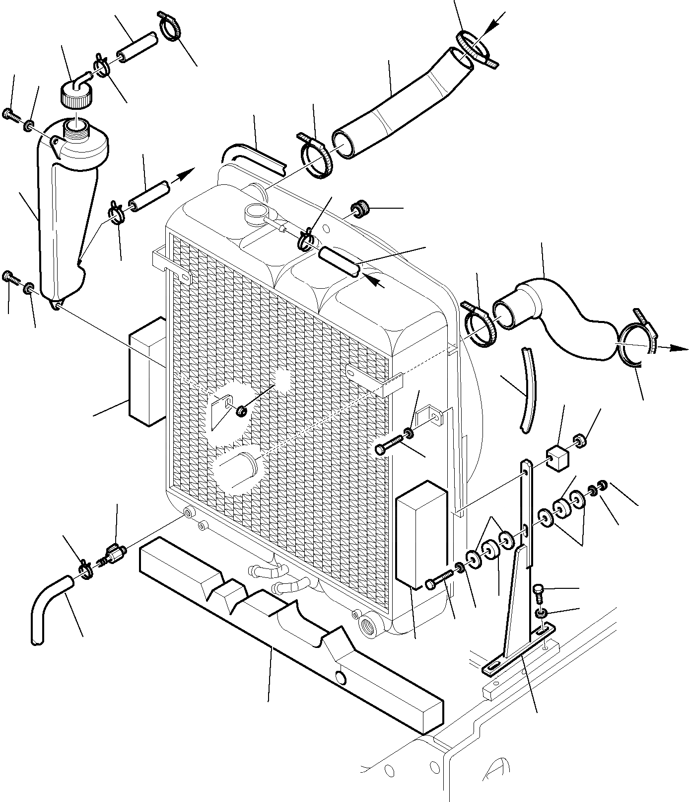 Схема запчастей Komatsu WB91R-5 - РАДИАТОР (/) КОМПОНЕНТЫ ДВИГАТЕЛЯ И ЭЛЕКТРИКА