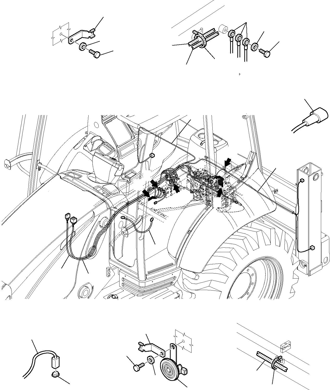 Схема запчастей Komatsu WB91R-5 - ЭЛЕКТРИКА (РАМА ЛИНИЯ) (/) КОМПОНЕНТЫ ДВИГАТЕЛЯ И ЭЛЕКТРИКА