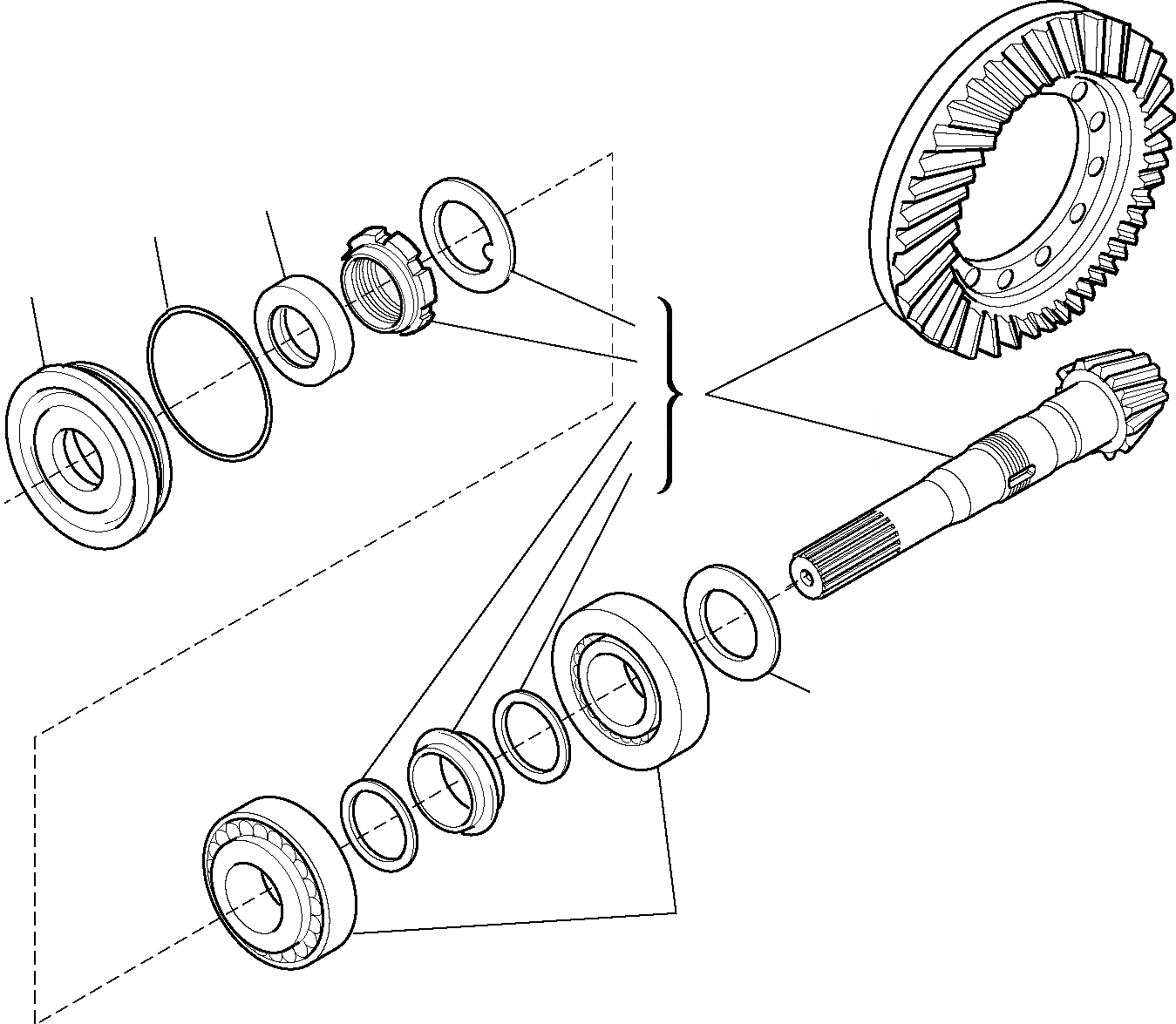 Схема запчастей Komatsu WB91R-5 - ПЕРЕДНИЙ МОСТ (/) РАМА