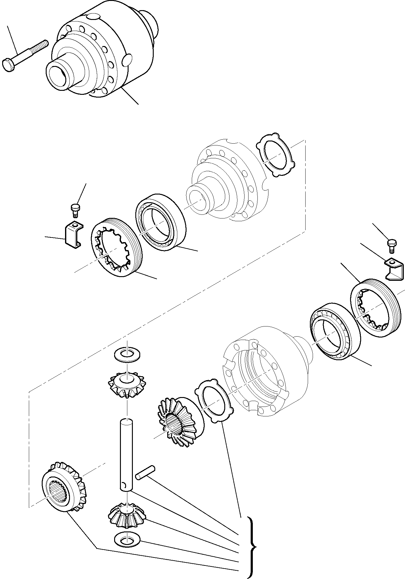 Схема запчастей Komatsu WB91R-5 - ПЕРЕДНИЙ МОСТ (/) РАМА