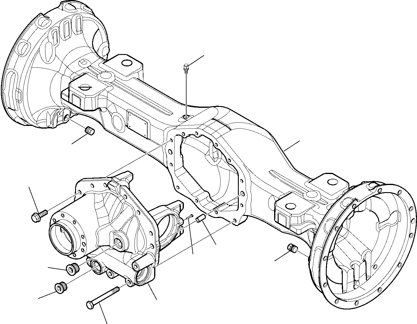 Схема запчастей Komatsu WB91R-5 - ЗАДН. МОСТ (/8) РАМА