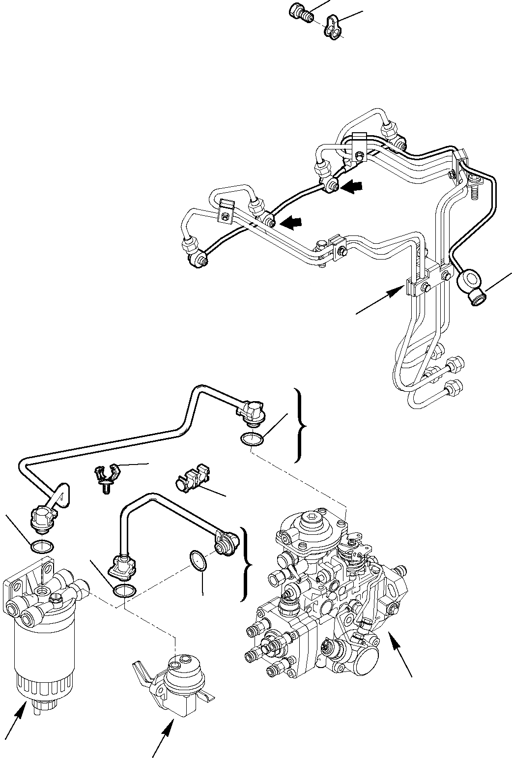 Схема запчастей Komatsu WB91R-5E0 - ТОПЛИВН. ЛИНИЯ ДВИГАТЕЛЬ