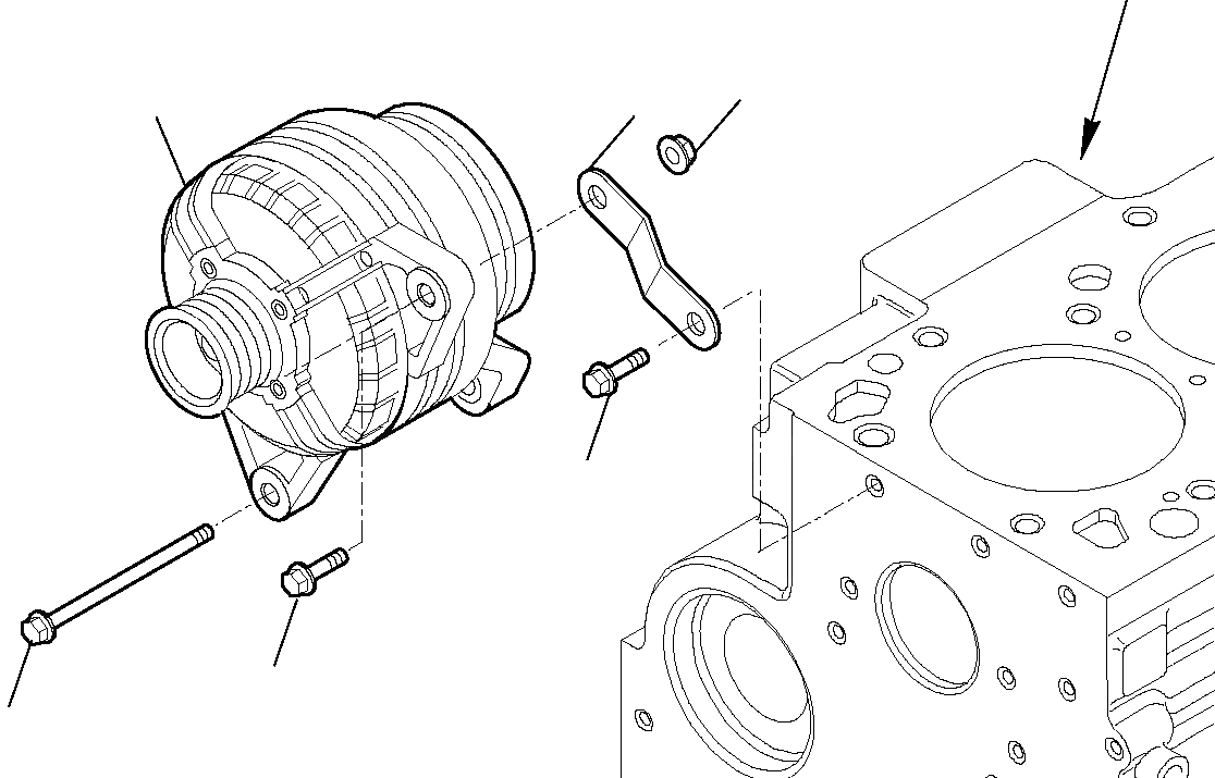 Схема запчастей Komatsu WB91R-5E0 - ГЕНЕРАТОР (/) ДВИГАТЕЛЬ