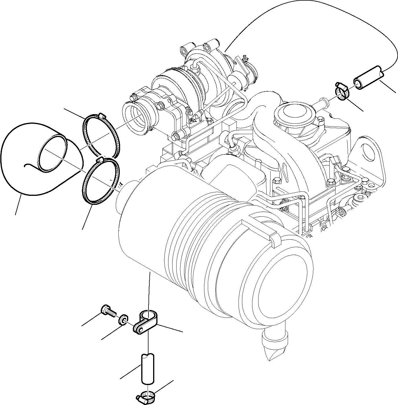 Схема запчастей Komatsu WB91R-5E0 - ВОЗДУХООЧИСТИТЕЛЬ И КРЕПЛЕНИЕ КОМПОНЕНТЫ ДВИГАТЕЛЯ И ЭЛЕКТРИКА