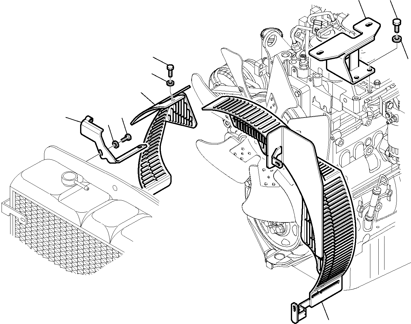Схема запчастей Komatsu WB91R-5E0 - ЗАЩИТА ВЕНТИЛЯТОРА (С ПОДОГРЕВ.) КОМПОНЕНТЫ ДВИГАТЕЛЯ И ЭЛЕКТРИКА