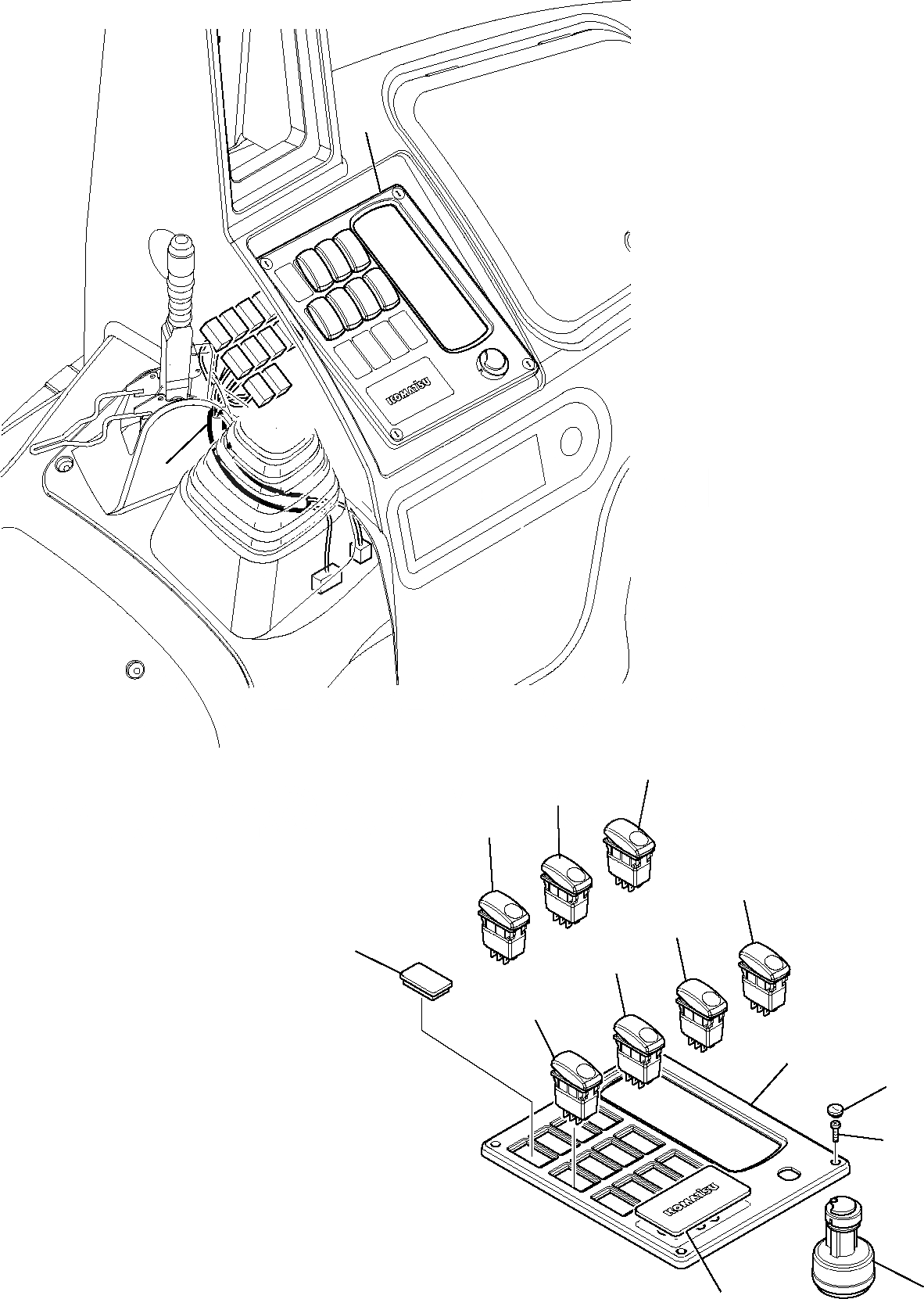 Схема запчастей Komatsu WB91R-5E0 - ЭЛЕКТРИКА (КАБИНА) (/) КОМПОНЕНТЫ ДВИГАТЕЛЯ И ЭЛЕКТРИКА
