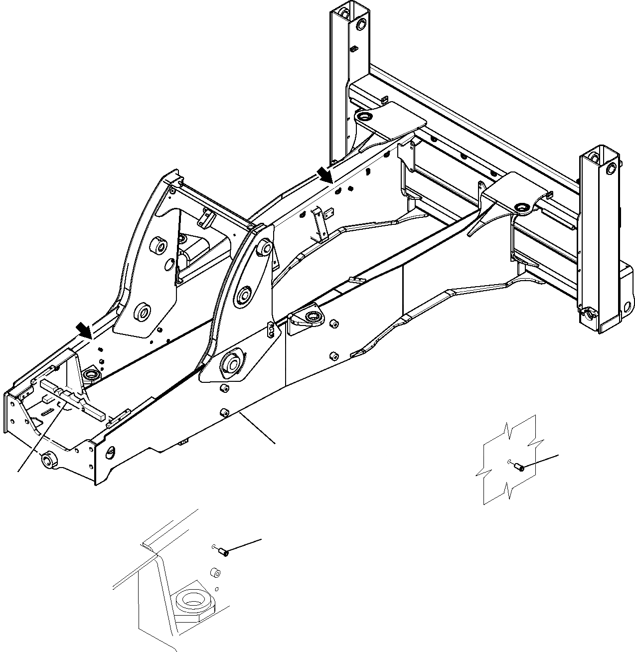 Схема запчастей Komatsu WB91R-5E0 - РАМА РАМА
