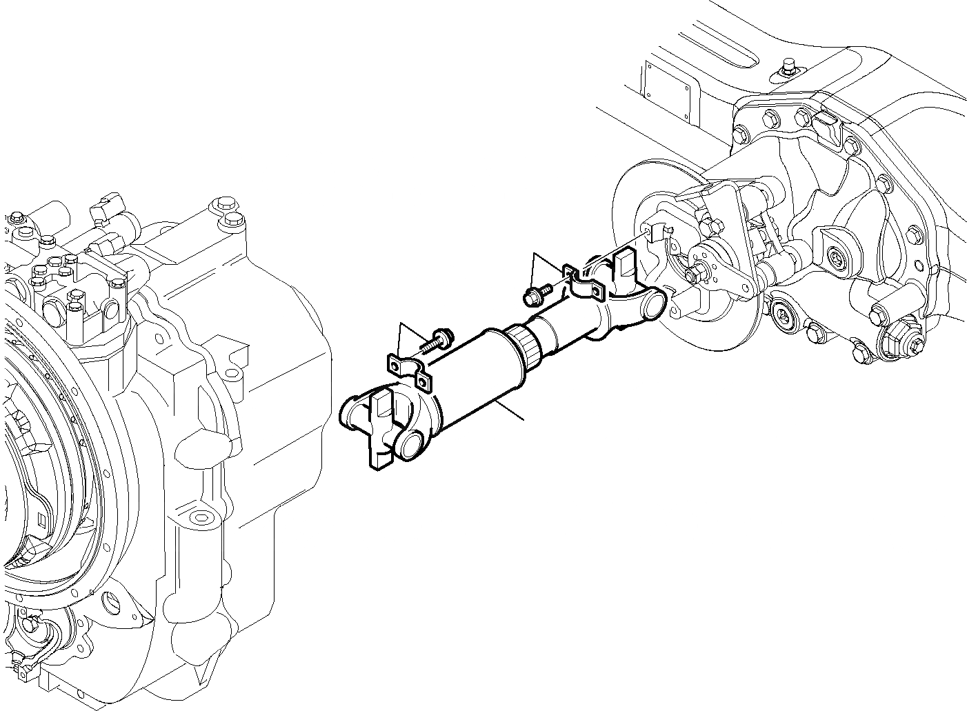 Схема запчастей Komatsu WB91R-5E0 - ЗАДН. КАРДАНН. ВАЛ РАМА