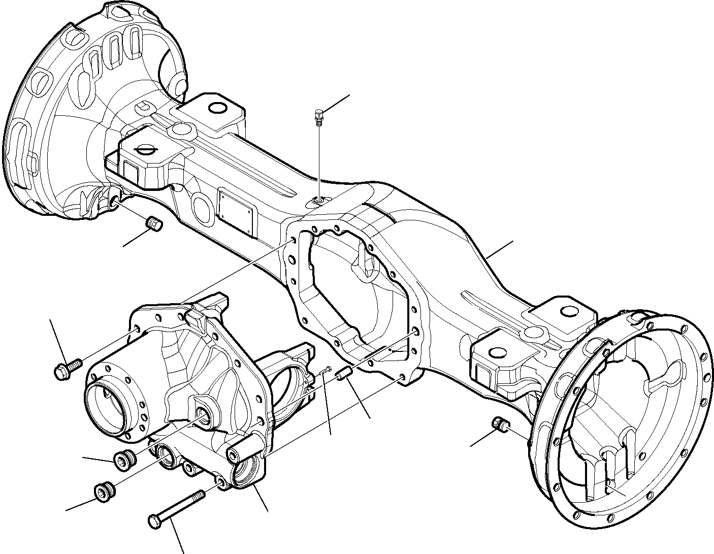 Схема запчастей Komatsu WB91R-5E0 - ЗАДН. МОСТ (/8) РАМА