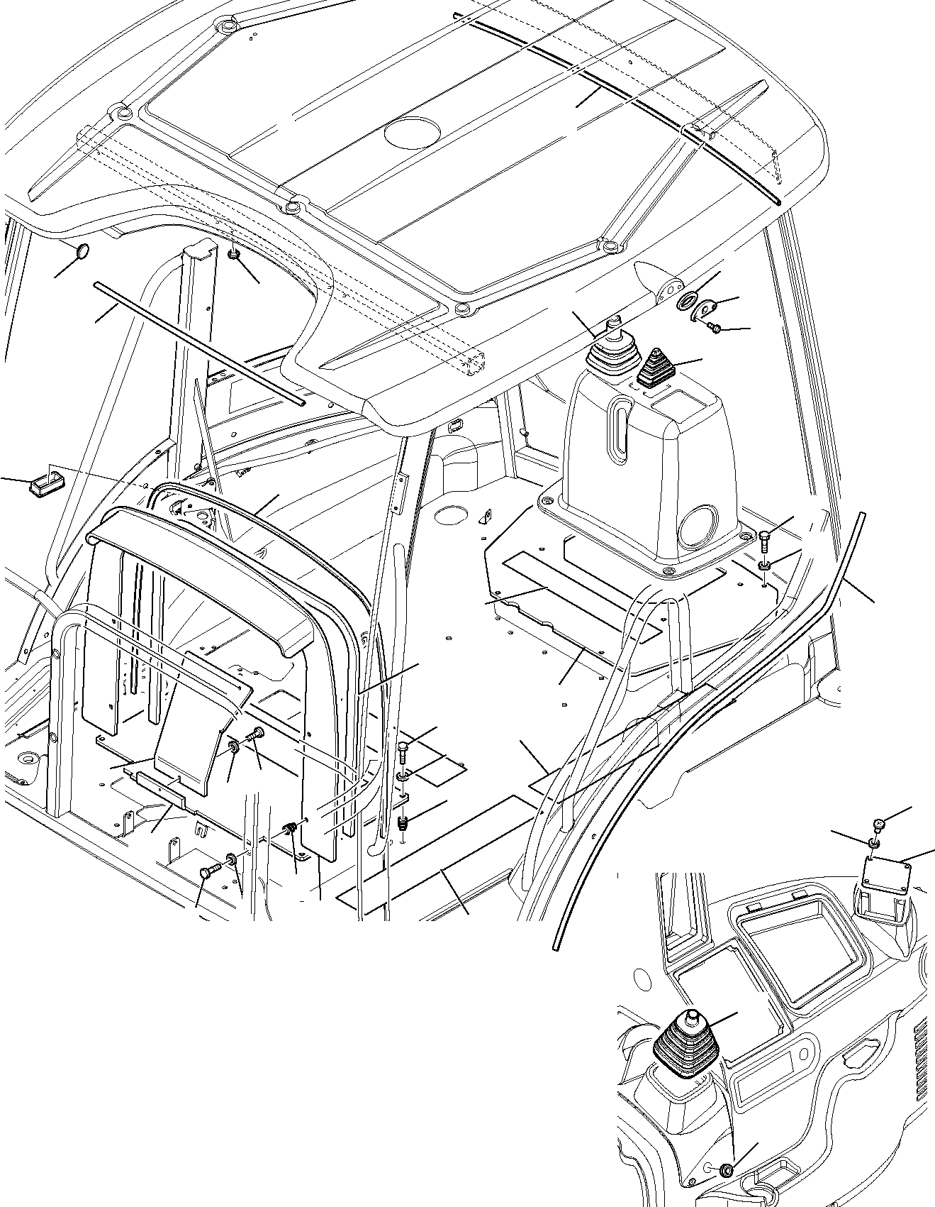 Схема запчастей Komatsu WB91R-5E0 - НАВЕС (9/9) ЧАСТИ КОРПУСА И КАБИНА