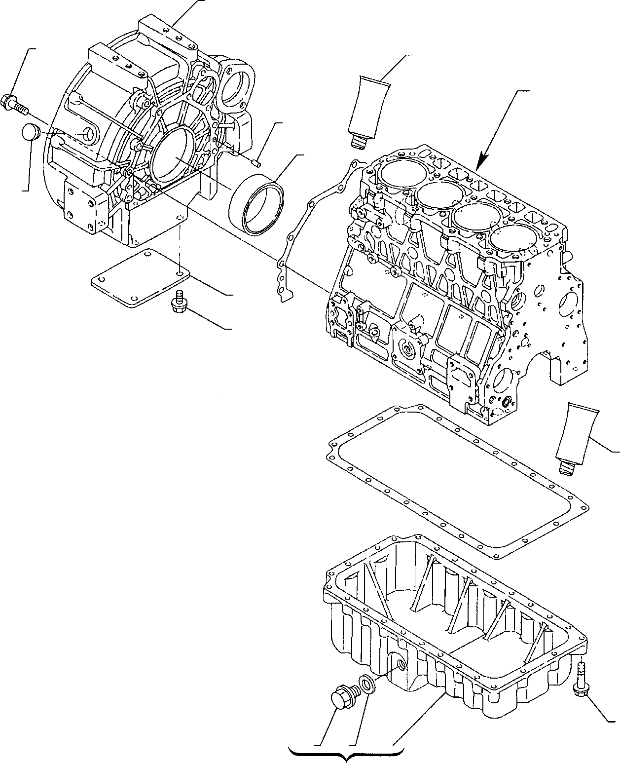 Схема запчастей Komatsu WB91R-2 - КАРТЕР МАХОВИКА & МАСЛ. НАСОС ДВИГАТЕЛЬ