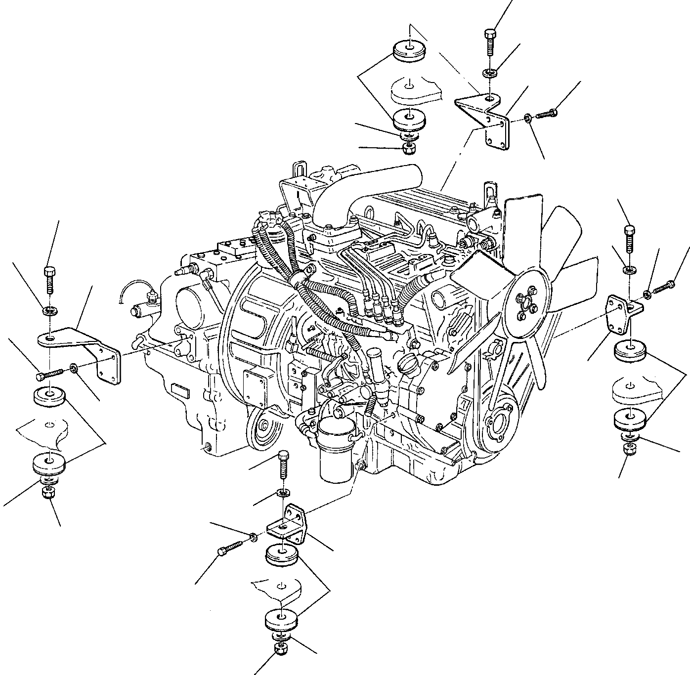 Схема запчастей Komatsu WB91R-2 - КРЕПЛЕНИЕ ДВИГАТЕЛЯ ЧАСТЬ КОМПОНЕНТЫ ДВИГАТЕЛЯ И ЭЛЕКТРИКА