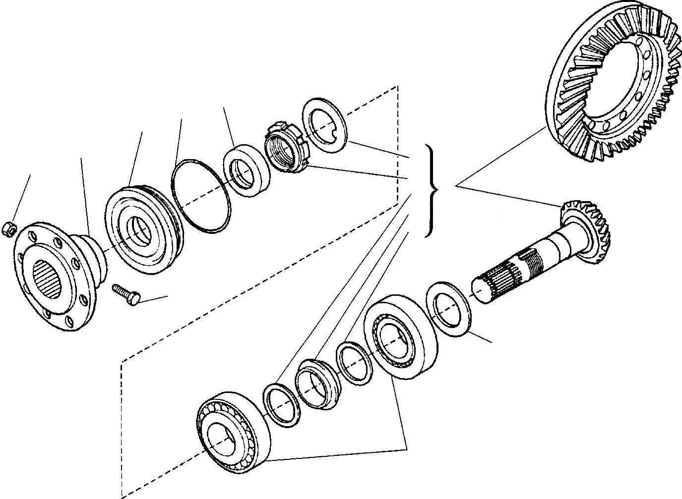 Схема запчастей Komatsu WB91R-2 - ПЕРЕДНИЙ МОСТ (/) РАМА