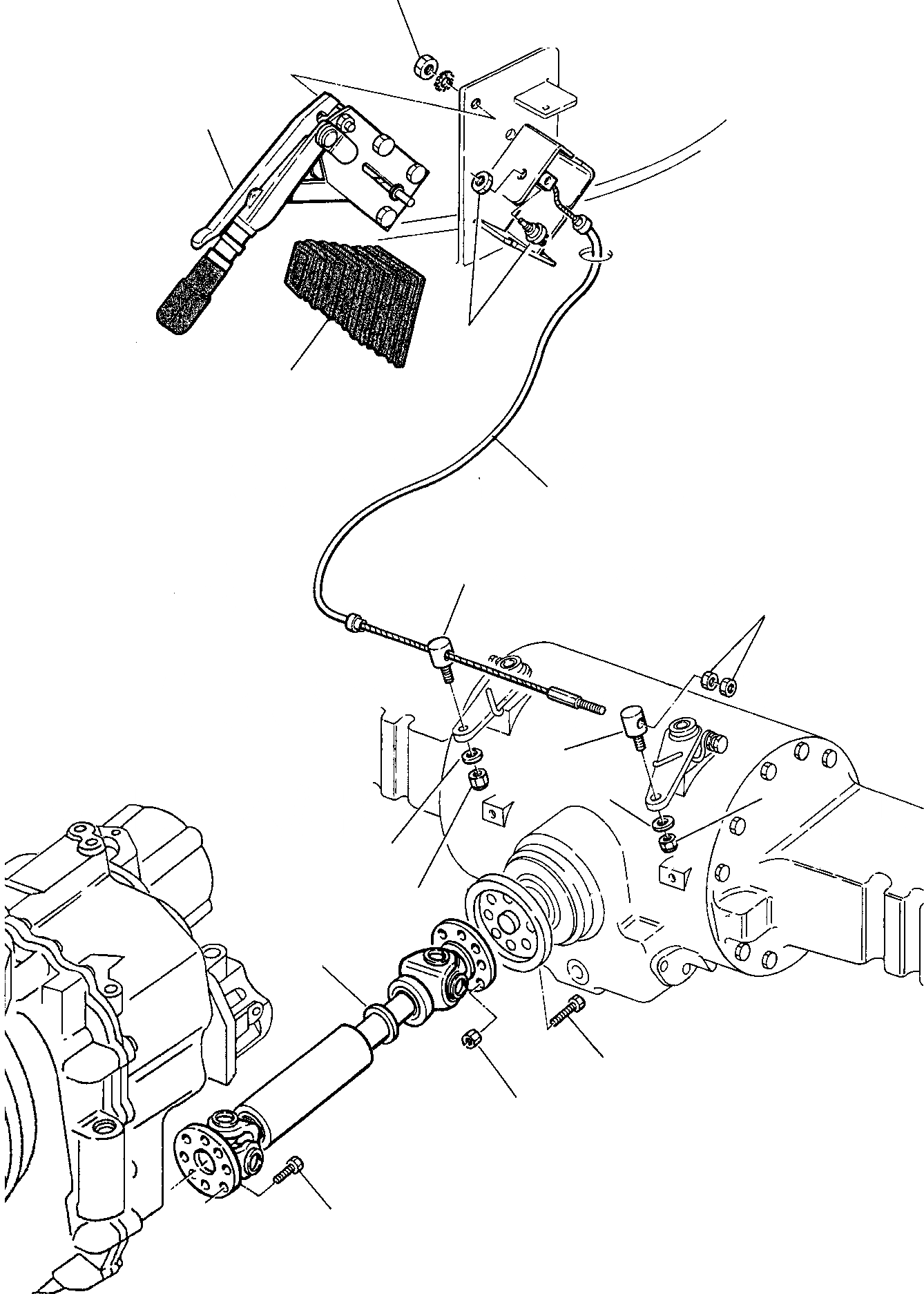 Схема запчастей Komatsu WB91R-2 - РУЧН. ТОРМОЗ И ЗАДН. КАРДАНН. ВАЛ РАМА
