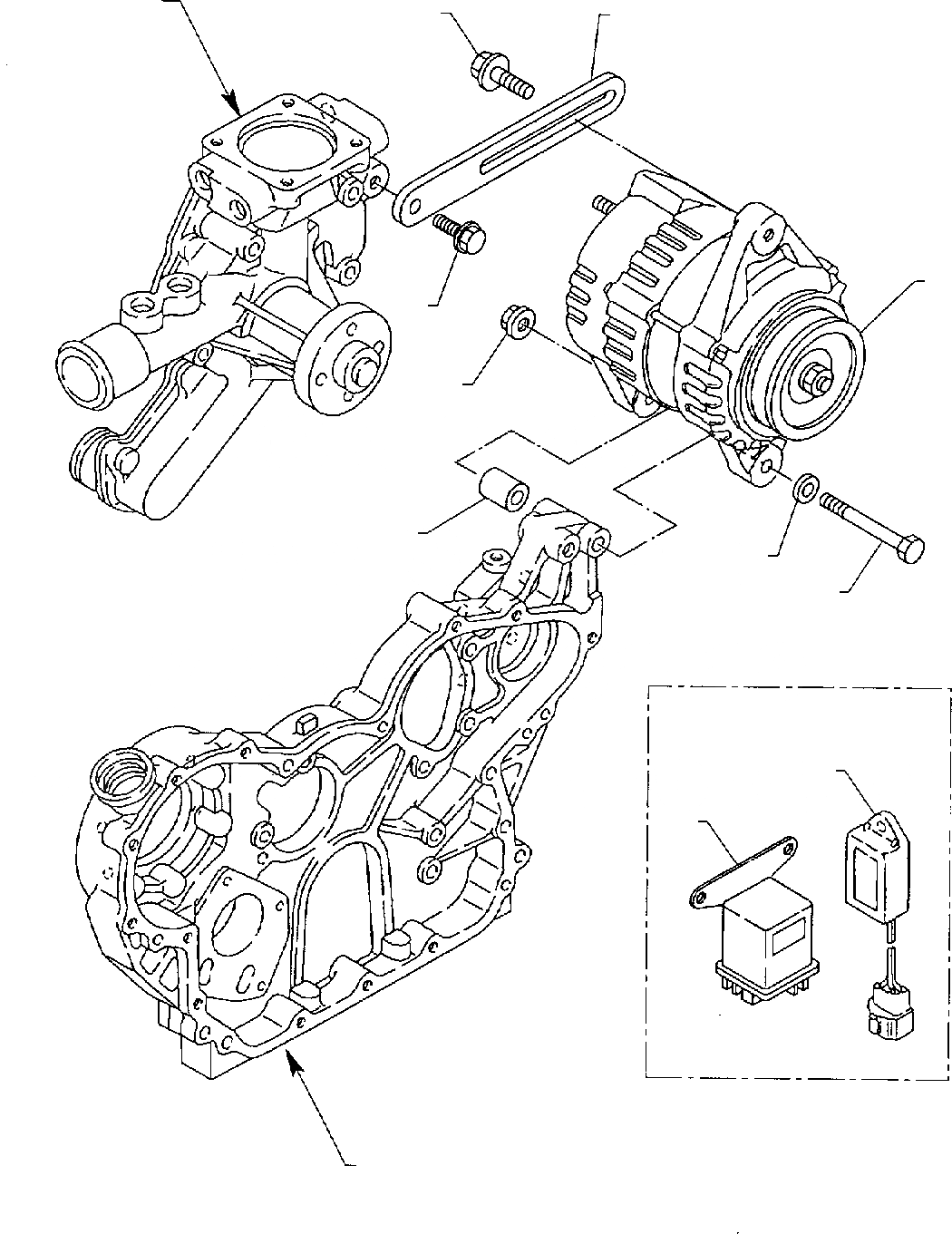 Схема запчастей Komatsu WB91R-2 - ГЕНЕРАТОР ДВИГАТЕЛЬ