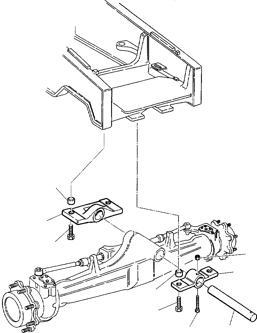 Схема запчастей Komatsu WB91R-2 - ПЕРЕДНИЙ МОСТ КРЕПЛЕНИЕ (WD) РАМА