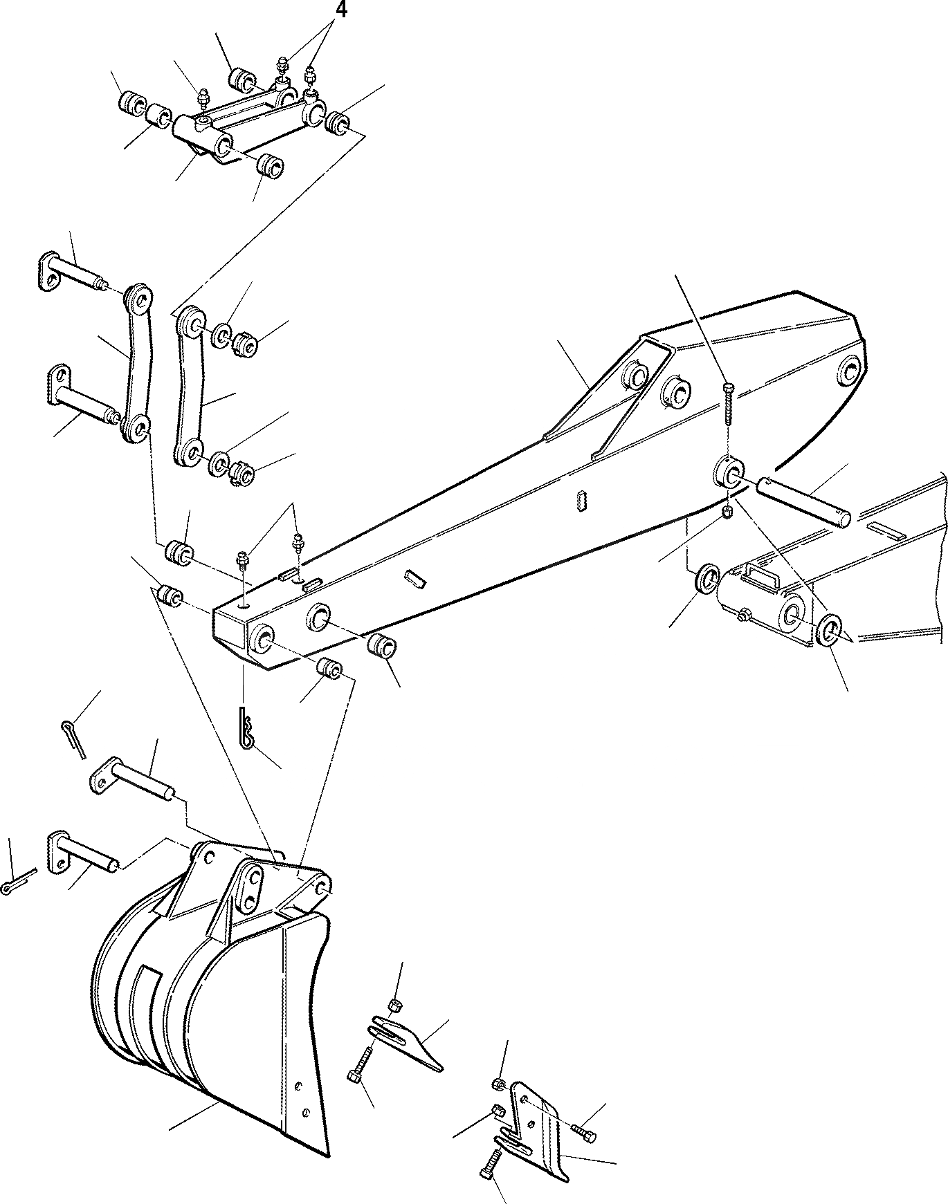Схема запчастей Komatsu WB91R-2 - РУКОЯТЬ И КОВШ РАБОЧЕЕ ОБОРУДОВАНИЕ