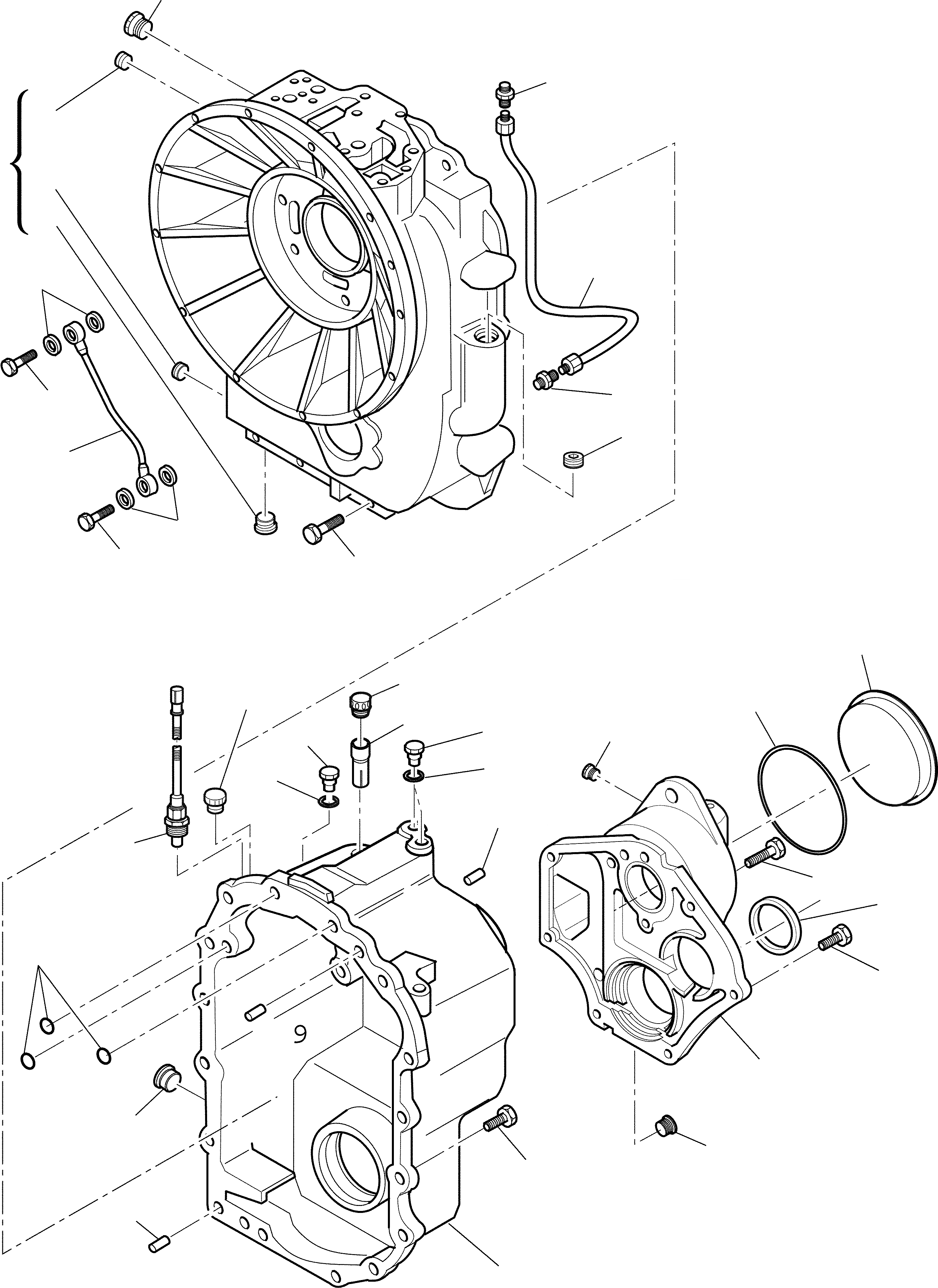 Схема запчастей Komatsu WB91R-2 - ТРАНСМИССИЯ (WD) (/) РАМА