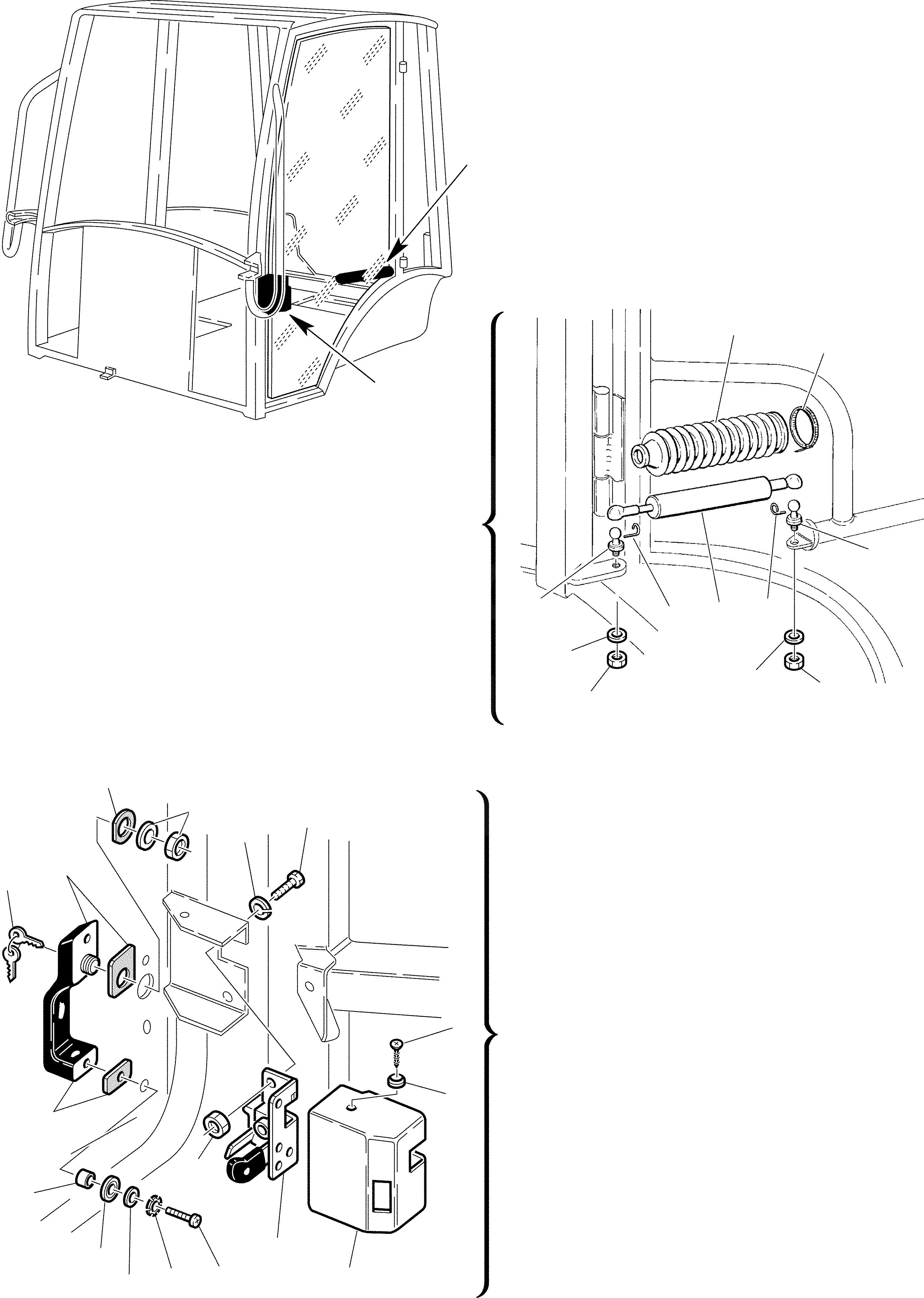 Схема запчастей Komatsu WB91R-2 - КАБИНА - ЛЕВ. ДВЕРЬ (2 ЧАСТИ) (/) ЧАСТИ КОРПУСА И КАБИНА
