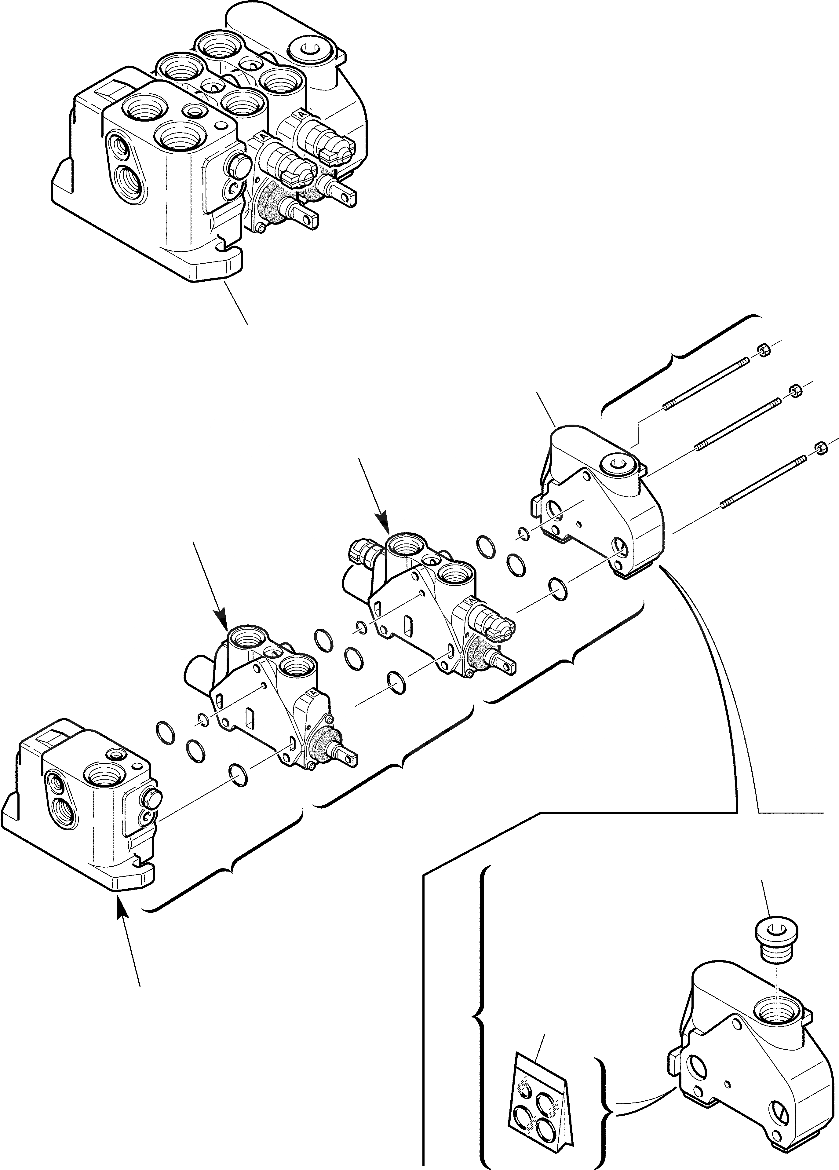 Схема запчастей Komatsu WB91R-2 - УПРАВЛ-Е ПОГРУЗ. КОВШОМ КЛАПАН (/) ГИДРАВЛИКА РАБОЧЕЕ ОБОРУДОВАНИЕ
