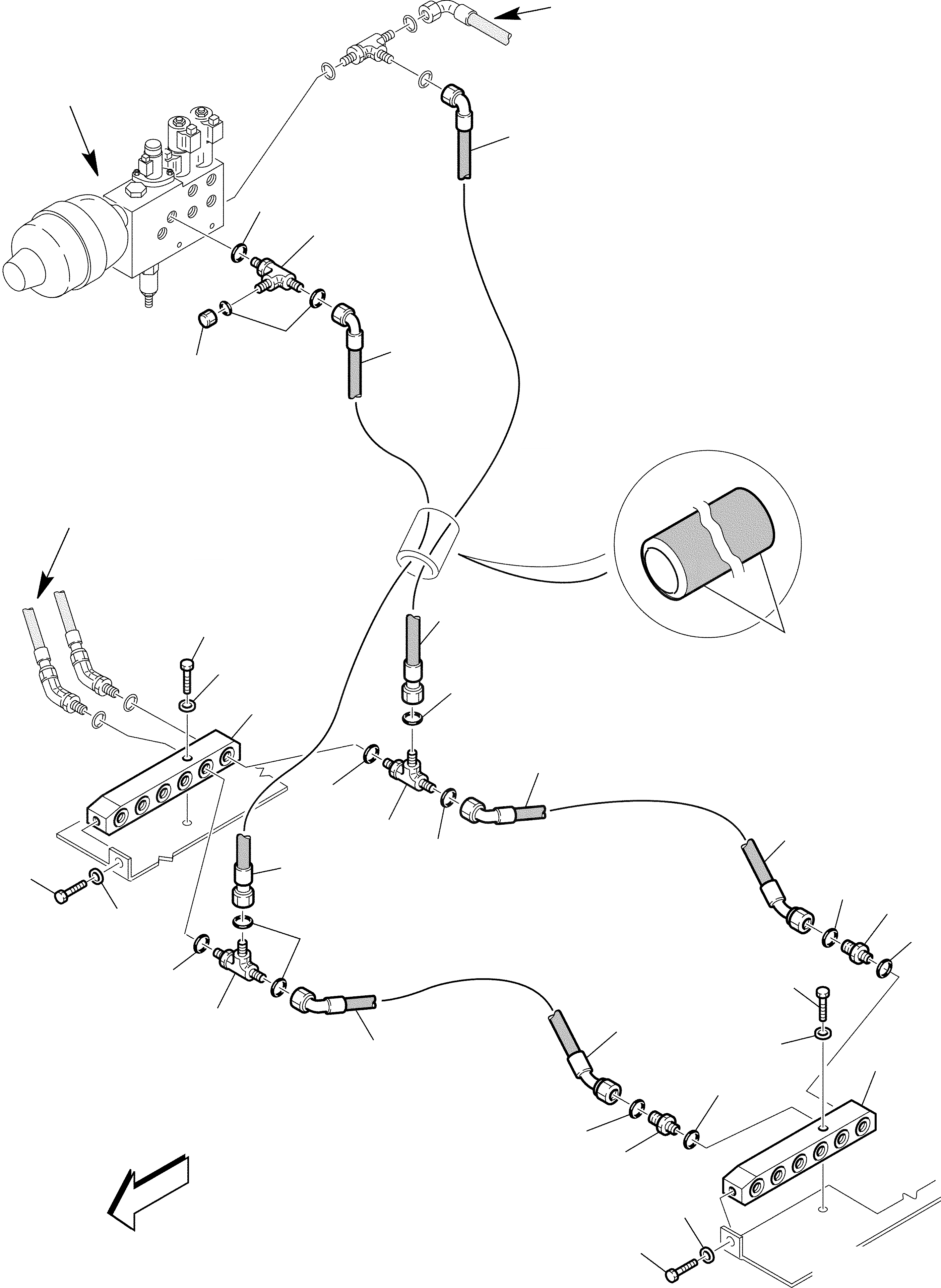 Схема запчастей Komatsu WB91R-2 - ПОДАЮЩ. - DISПОДАЧА ГИДРОЛИНИЯ (С PPC) (ОПЦИОНН.) (/) ГИДРАВЛИКА РАБОЧЕЕ ОБОРУДОВАНИЕ