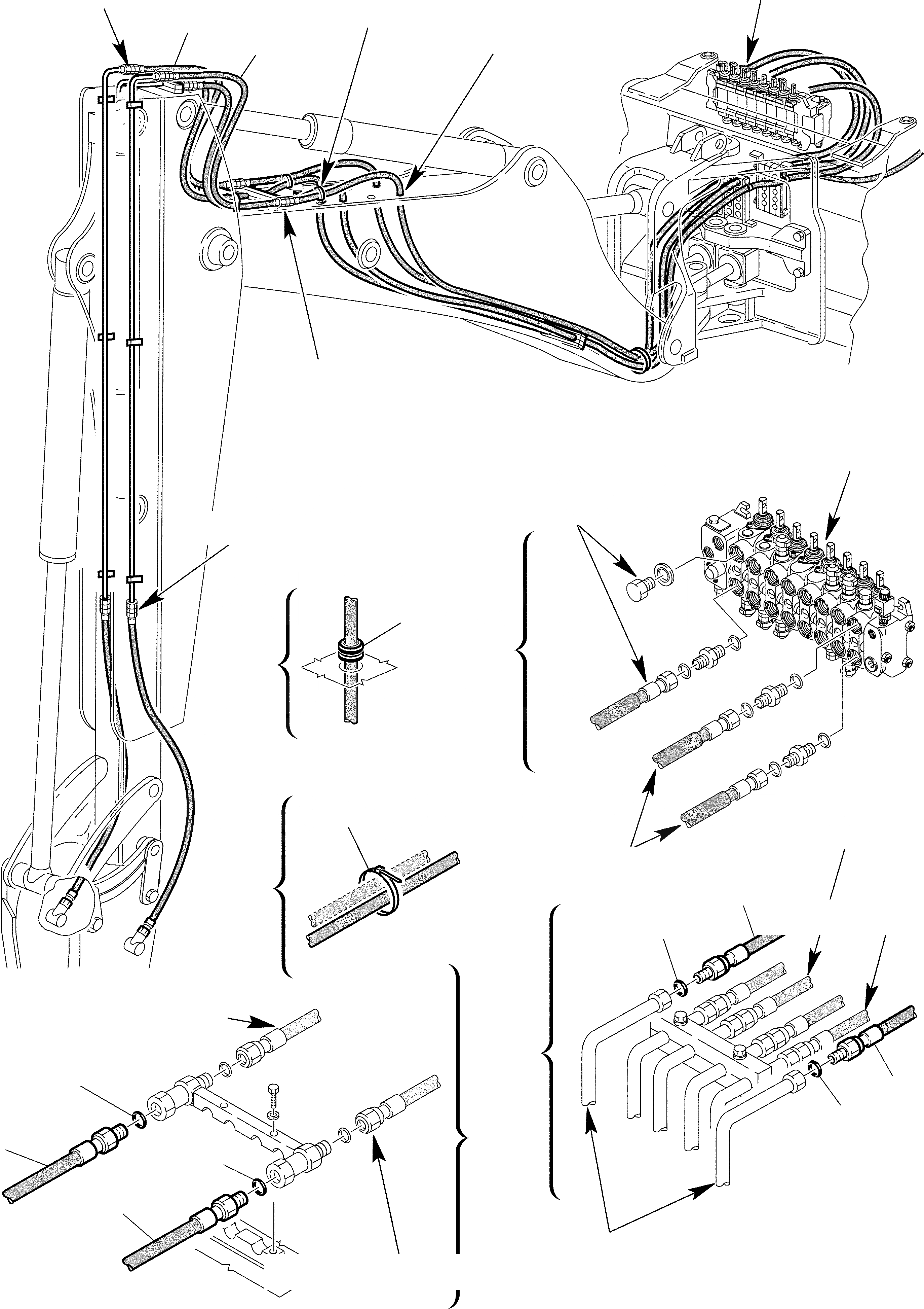Схема запчастей Komatsu WB91R-2 - МОЛОТ ГИДРОЛИНИЯ ДЛЯ ФИКСИР. РУКОЯТИ (/) ГИДРАВЛИКА РАБОЧЕЕ ОБОРУДОВАНИЕ