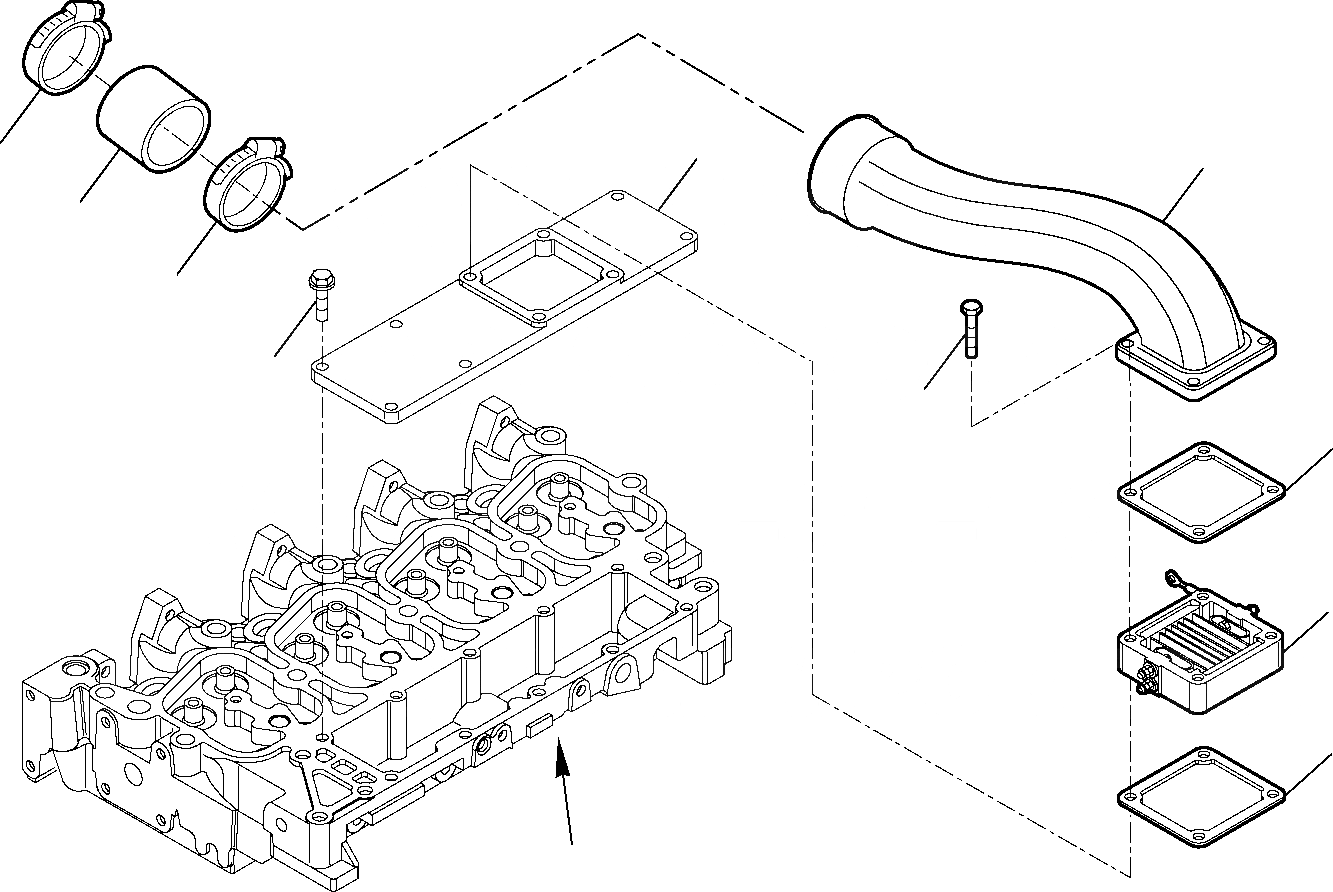 Схема запчастей Komatsu WB93R-5 - ТРУБОПРОВОД ВПУСКА ВОЗДУХА ДВИГАТЕЛЬ