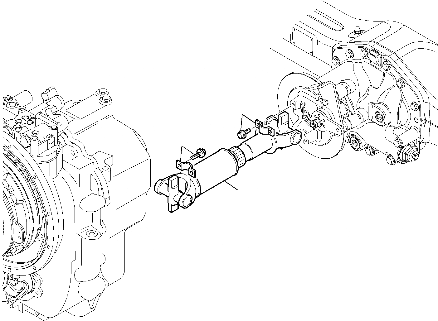 Схема запчастей Komatsu WB93R-5 - ЗАДН. КАРДАНН. ВАЛ РАМА