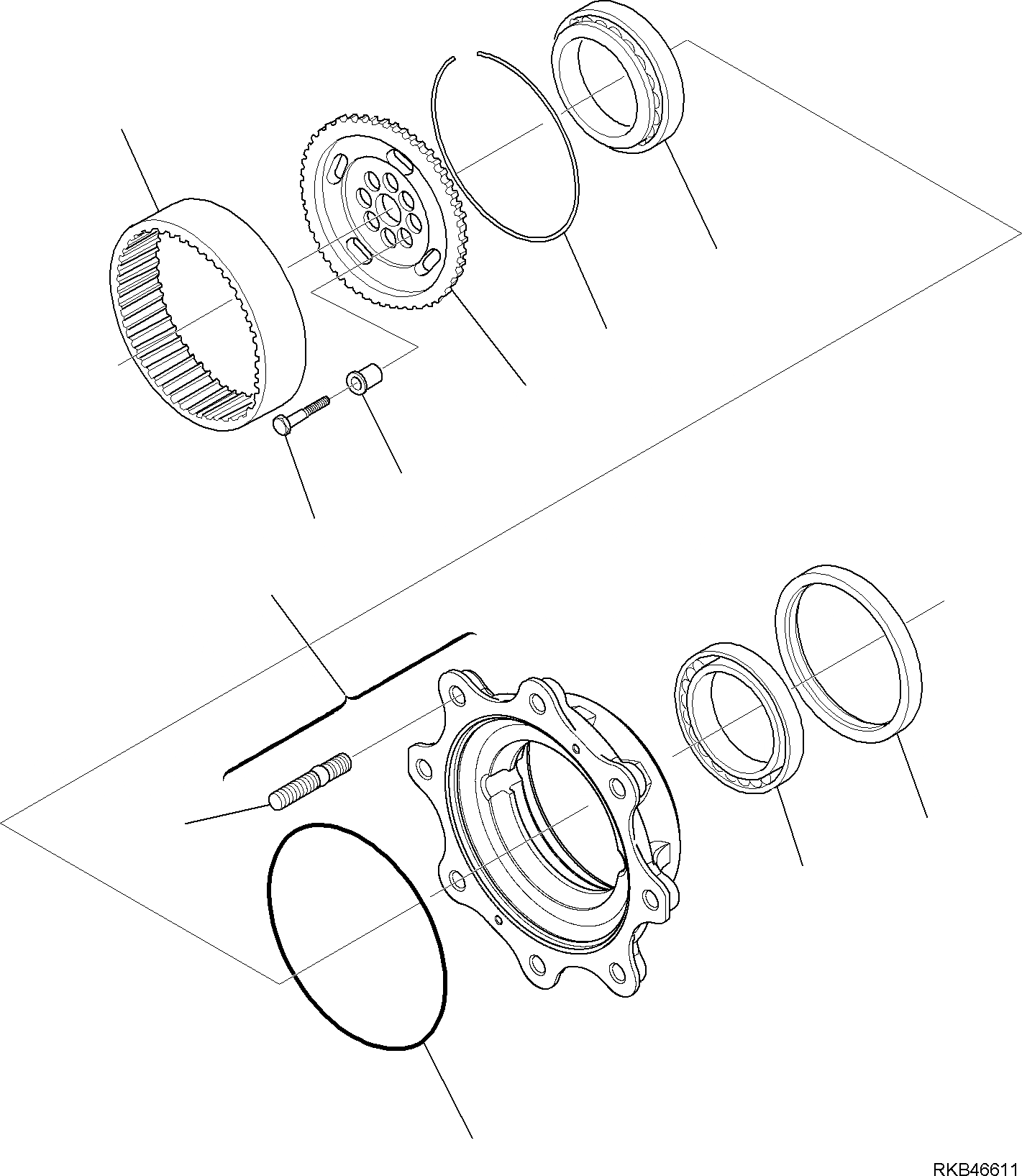 Схема запчастей Komatsu WB93R-5 - ПЕРЕДНИЙ МОСТ (/7) РАМА