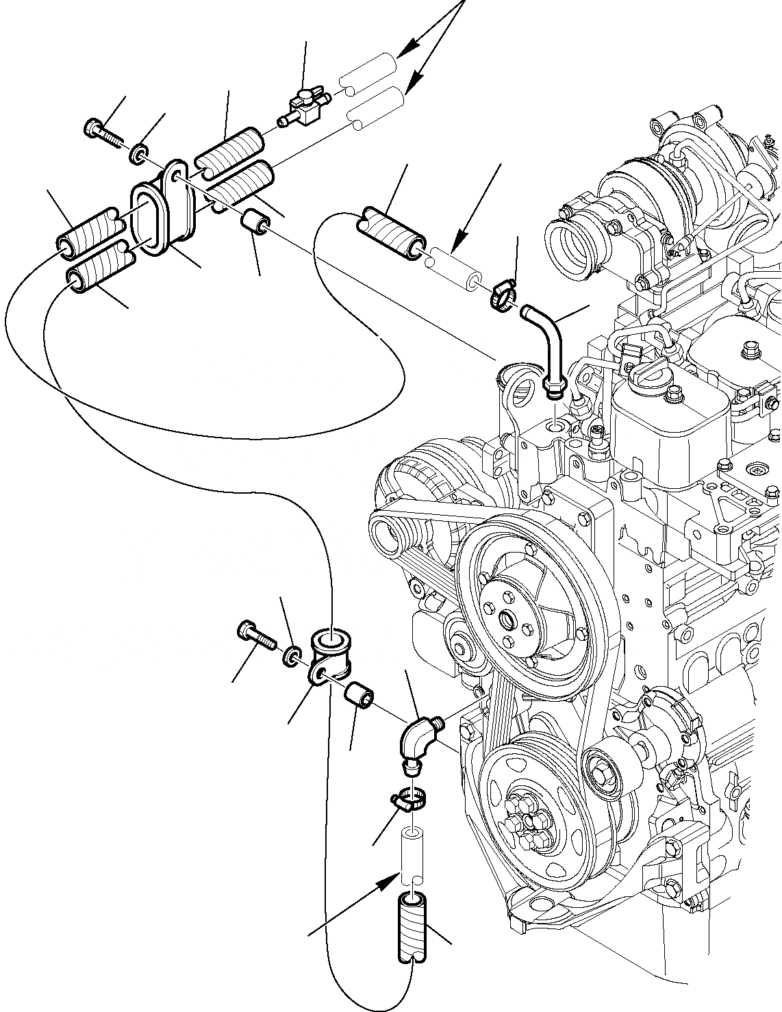 Схема запчастей Komatsu WB93R-5 - СИСТЕМА ПОДОГРЕВА (/) ЧАСТИ КОРПУСА И КАБИНА