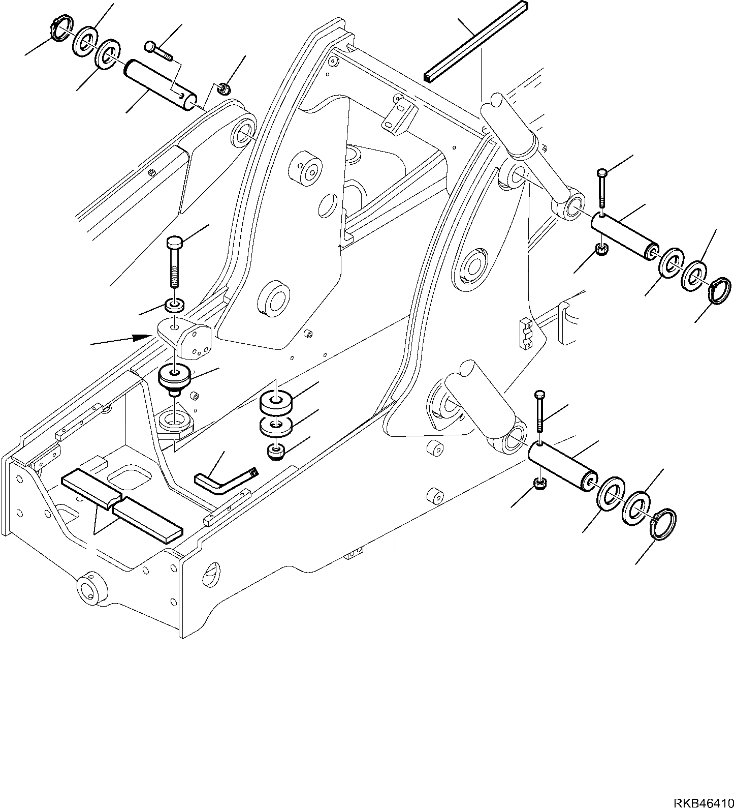 Схема запчастей Komatsu WB93R-5E0 - ЭЛЕМЕНТЫ РАМЫ РАМА