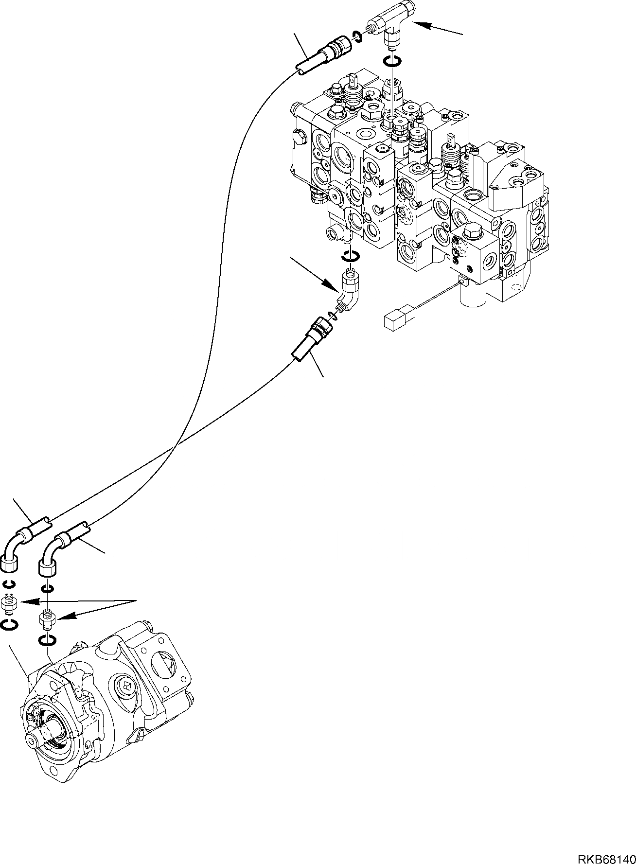 Схема запчастей Komatsu WB93R-5E0 - ГИДРОЛИНИЯ (ПОГРУЗ. СЕНСОР.) (/) РАБОЧЕЕ ОБОРУДОВАНИЕ ГИДРАВЛИКА