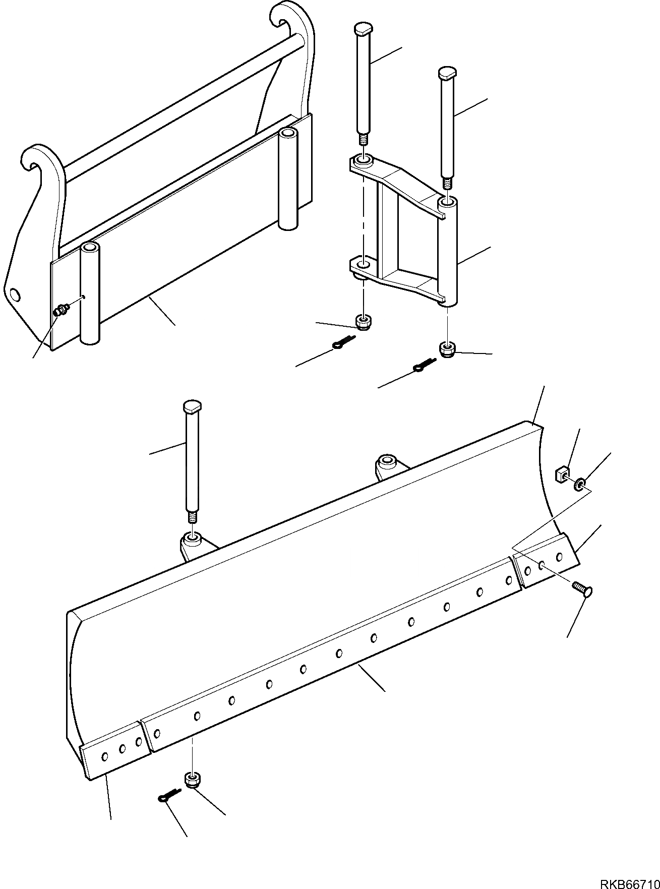 Схема запчастей Komatsu WB93R-5E0 - ОТВАЛ (С ГИДРАВЛ БЫСТРОСЪЕМН. МЕХ-М) РАБОЧЕЕ ОБОРУДОВАНИЕ