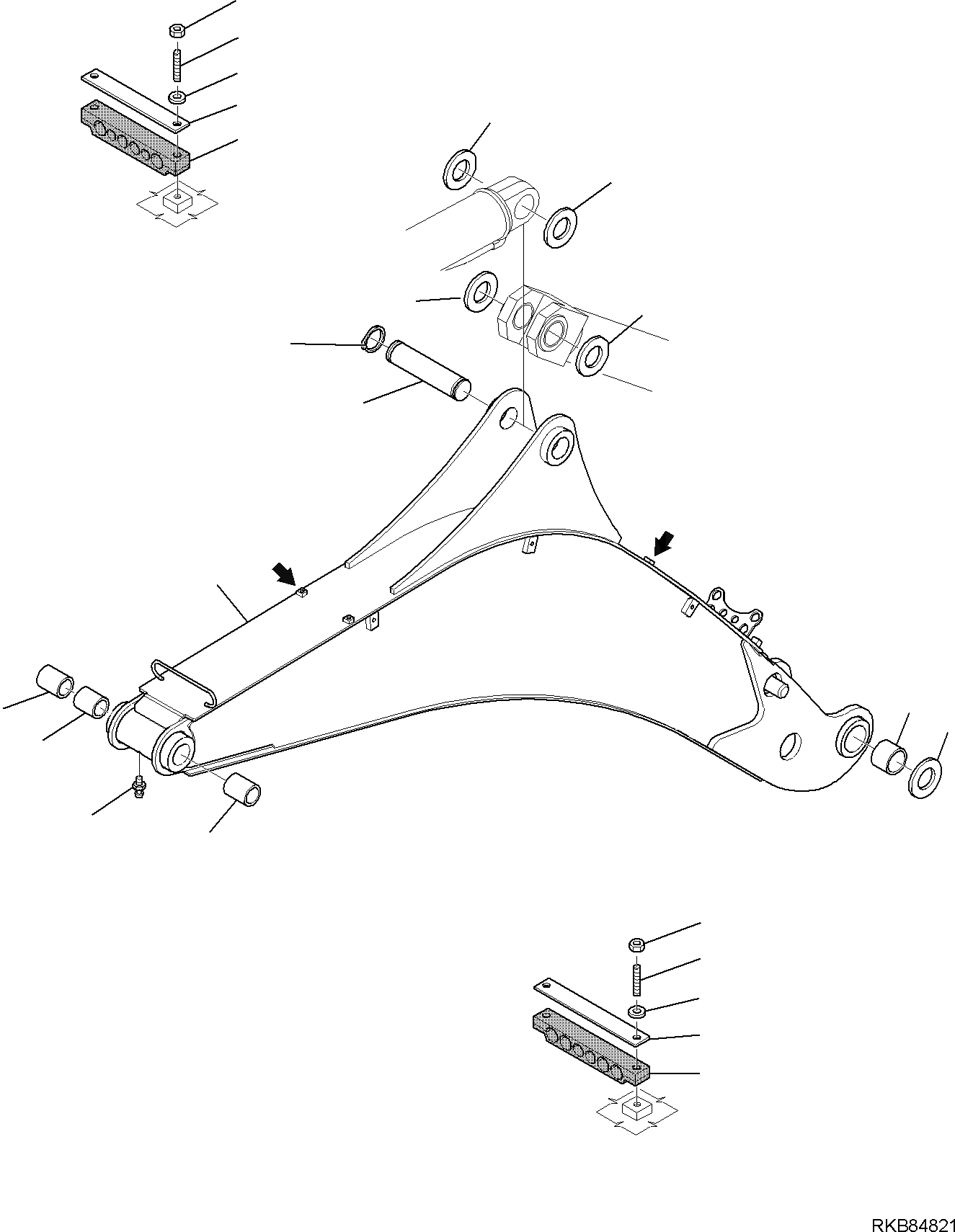 Схема запчастей Komatsu WB93R-5E0 - СТРЕЛА РАБОЧЕЕ ОБОРУДОВАНИЕ