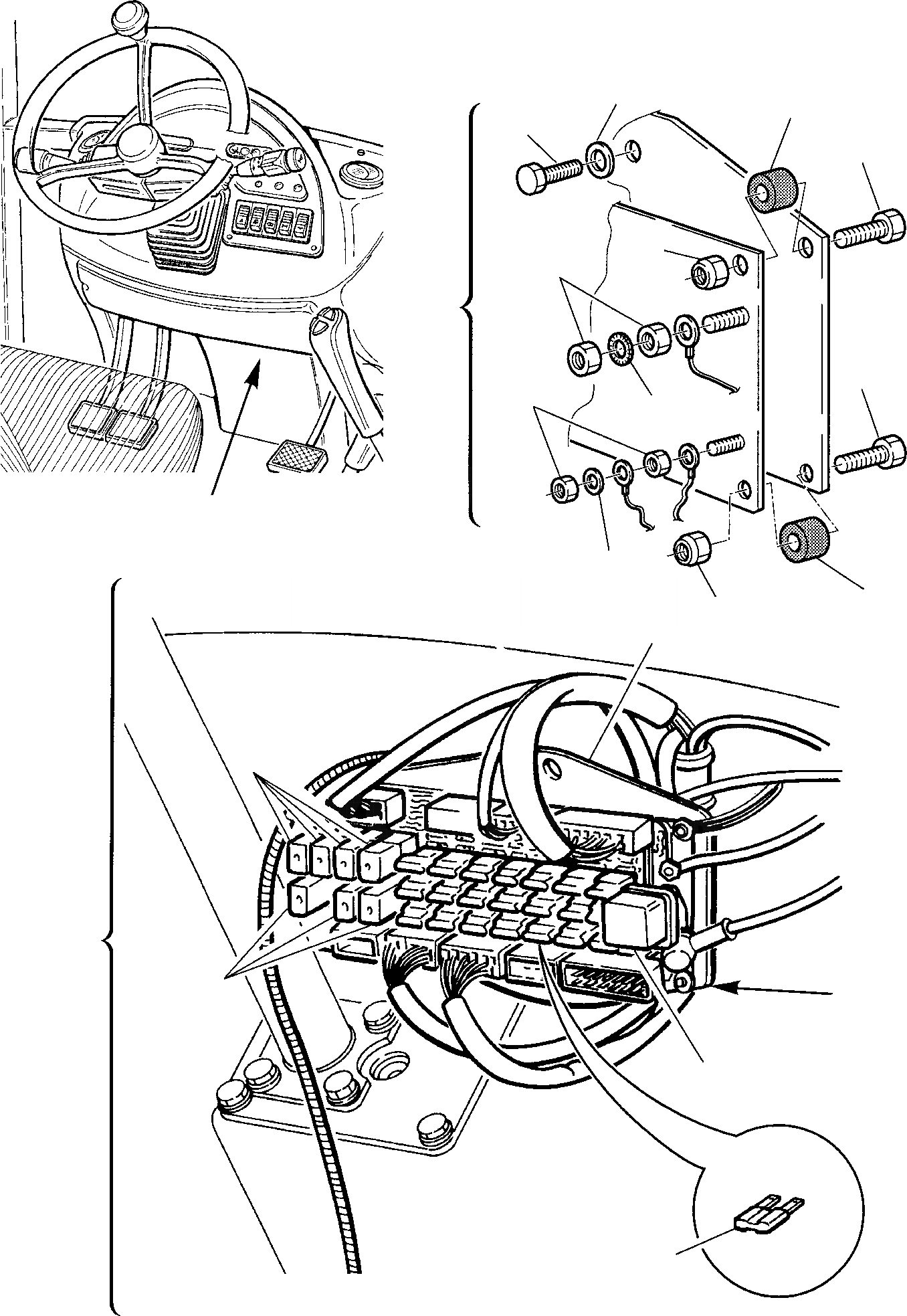Схема запчастей Komatsu WB93R-2 - БЛОК С ПРЕДОХРАНИТЕЛЯМИ КОМПОНЕНТЫ ДВИГАТЕЛЯ И ЭЛЕКТРИКА
