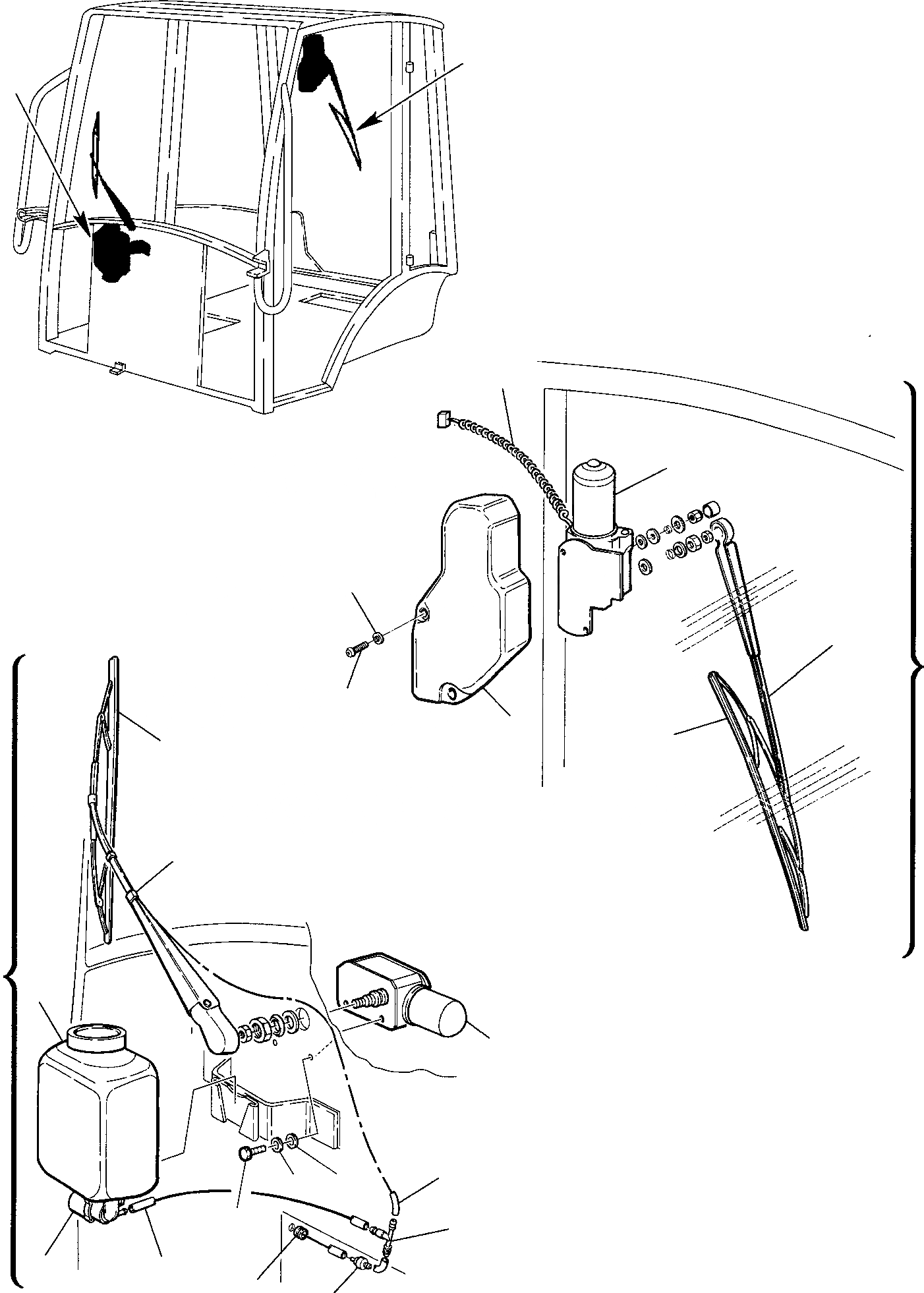 Схема запчастей Komatsu WB93R-2 - КАБИНА (7/) ЧАСТИ КОРПУСА И КАБИНА