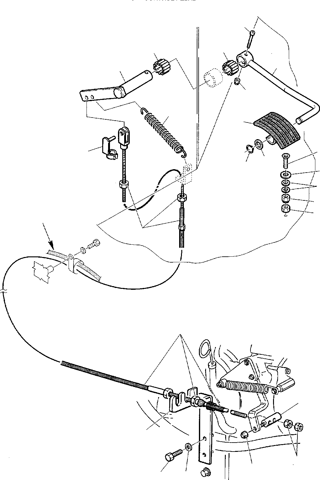 Схема запчастей Komatsu WB93R-2 - ПЕДАЛЬ УПРАВЛ-Я ПОДАЧ. ТОПЛИВА СИСТЕМА УПРАВЛЕНИЯ