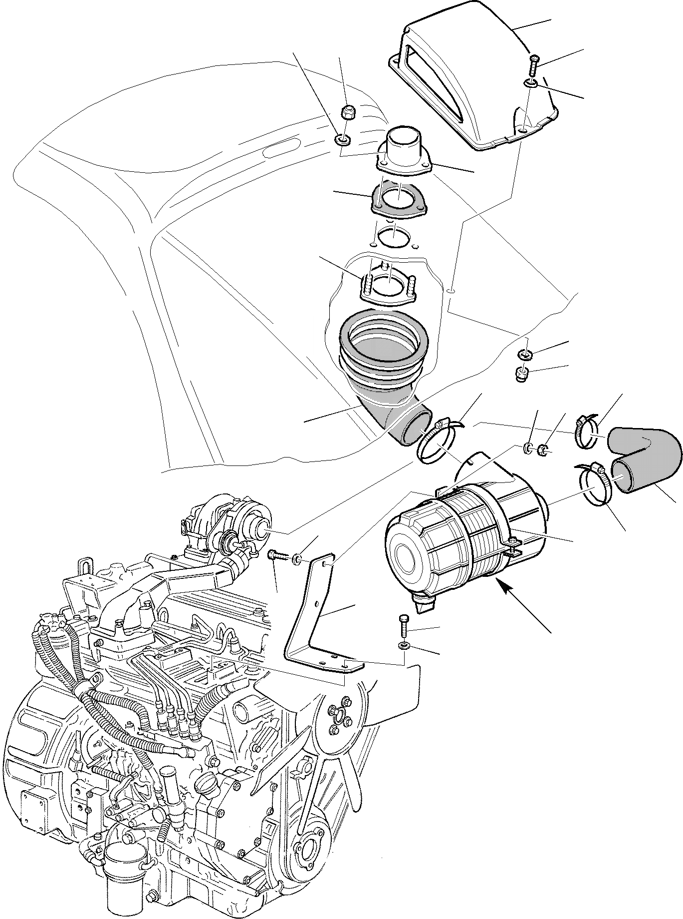 Схема запчастей Komatsu WB93R-2 - ВОЗД. ФИЛЬТР. PLANT КОМПОНЕНТЫ ДВИГАТЕЛЯ И ЭЛЕКТРИКА